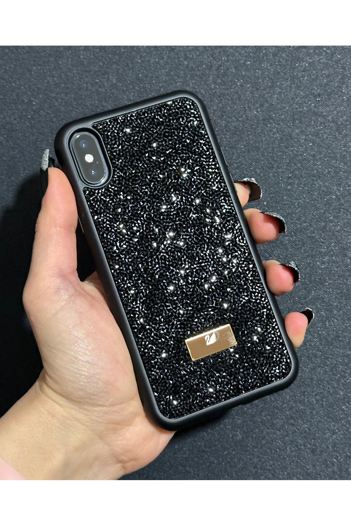 کاور و قاب محافظ براق الماس LUX SWR مشکی سازگار با IPHONE X XS SUPPO