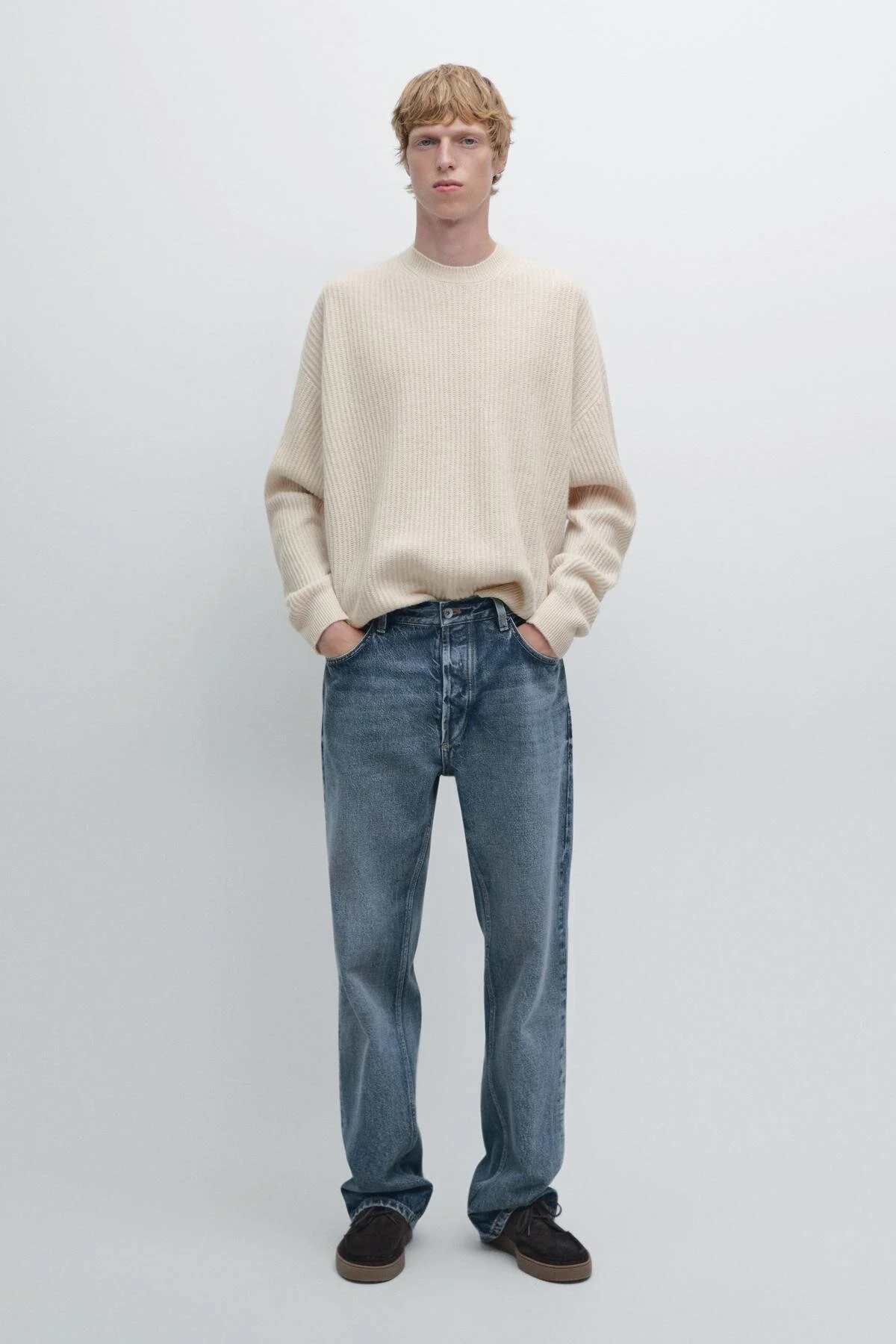 پلیور ژاکت آجدار یقه خدمه اورجینال ماسیمو دوتی Massimo Dutti