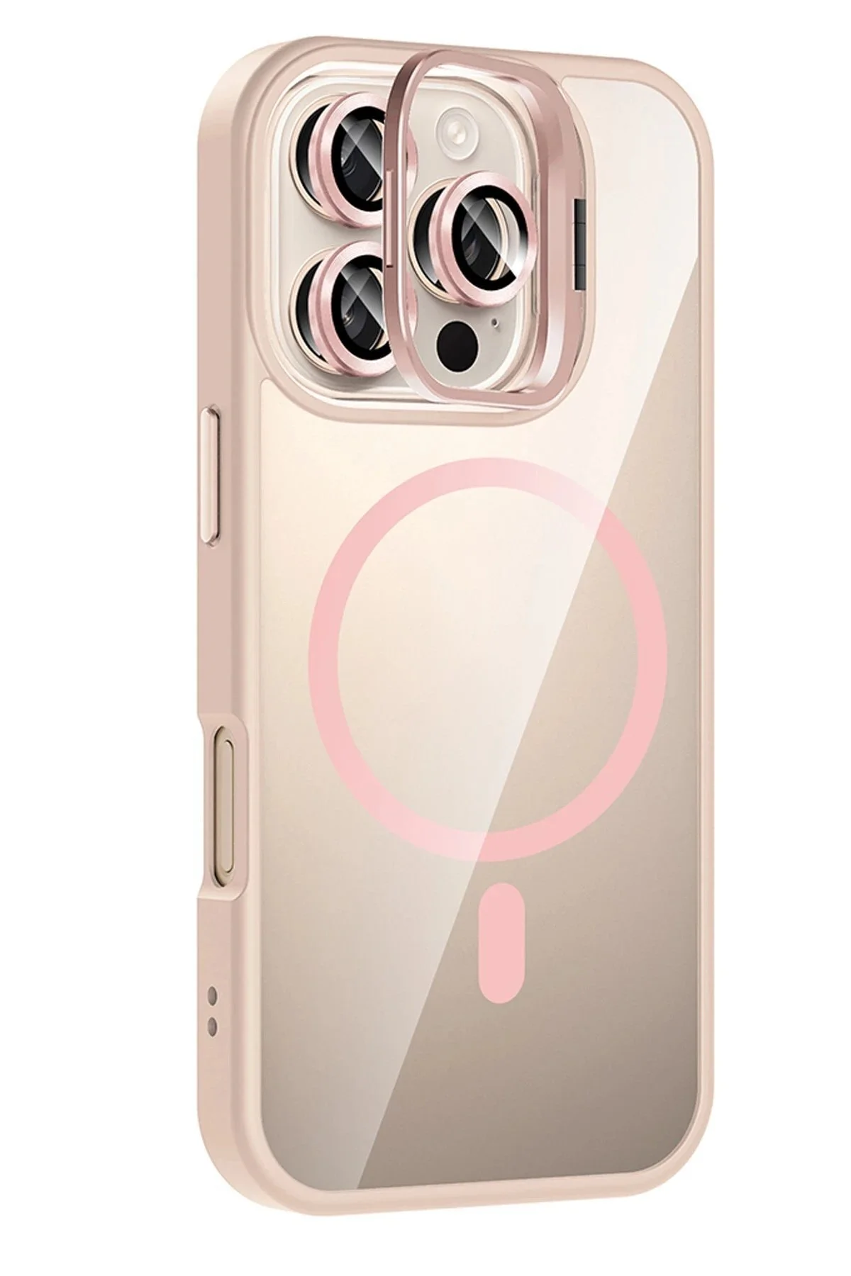 کاور و قاب روکش پایه لنز MAGSAFE APPLE IPHONE 16 PRO MAX REMIM PINK TYGO6039 toyigoo