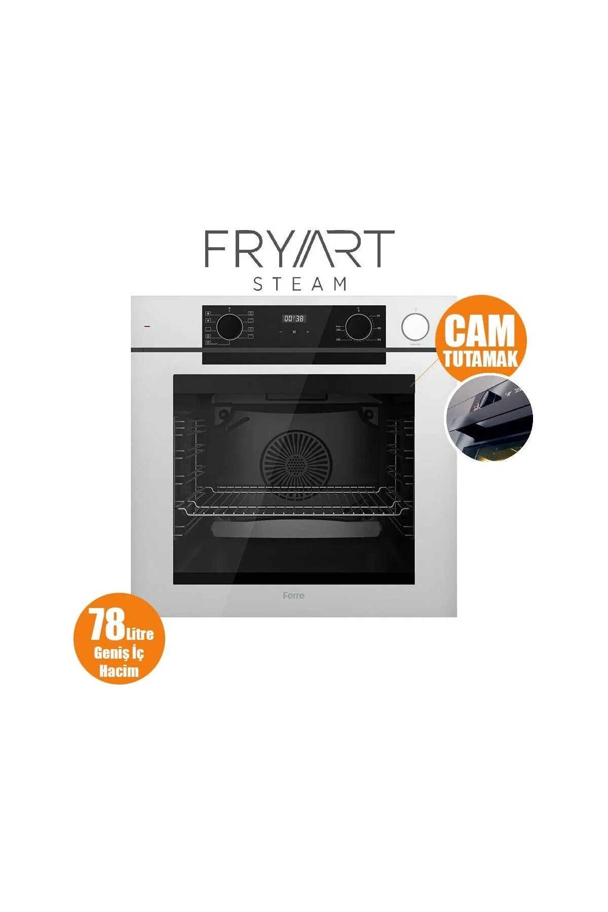 لوازم توکار ست سفید STEAMART FRYART SILENTART سری CS206 + QEP64CB +D081 SA گریل مینا Ferre