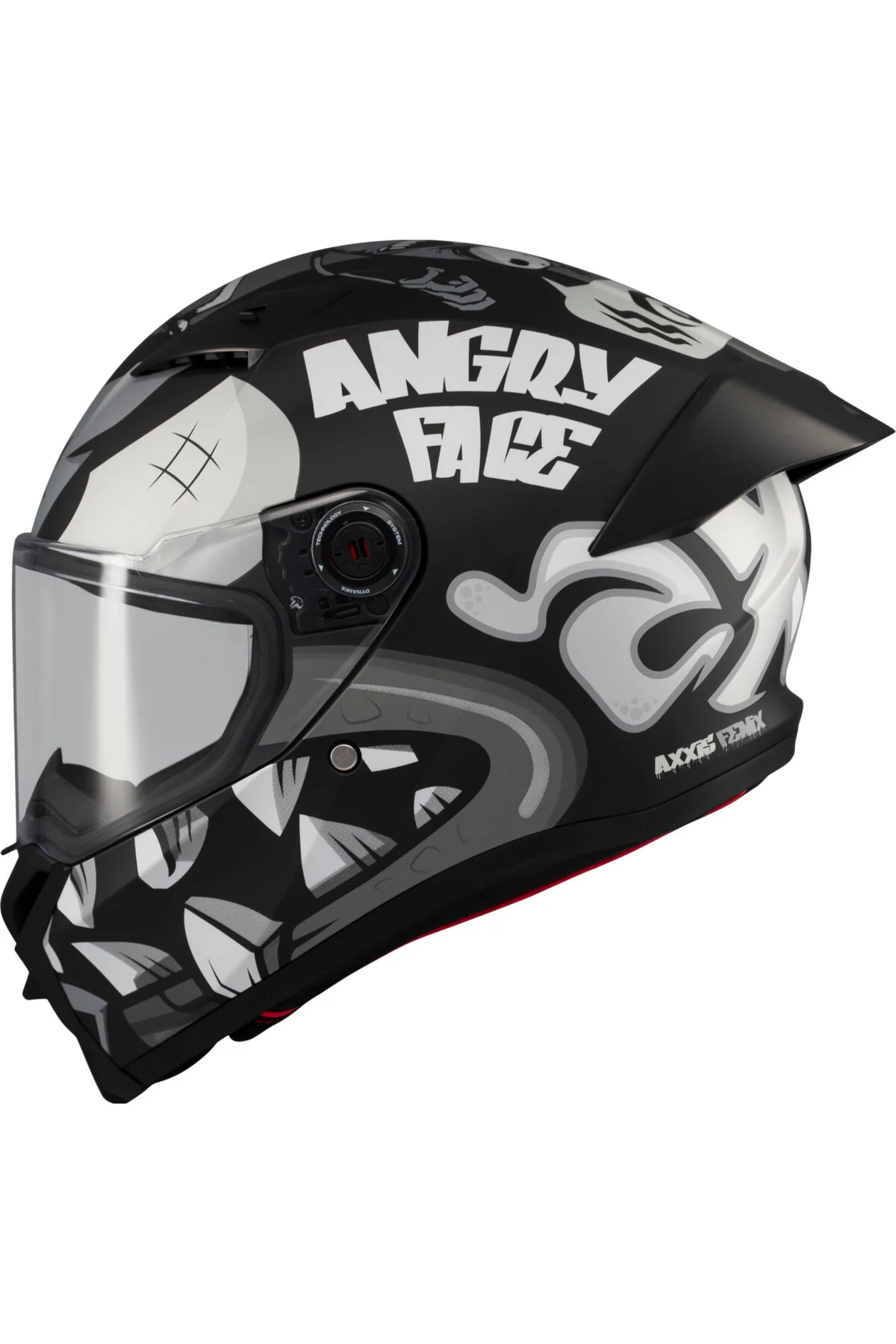 کلاه کاسکت موتورسیکلت FENIX ​​ANGRY FACE B2 BLACK GREY MATT Axxis