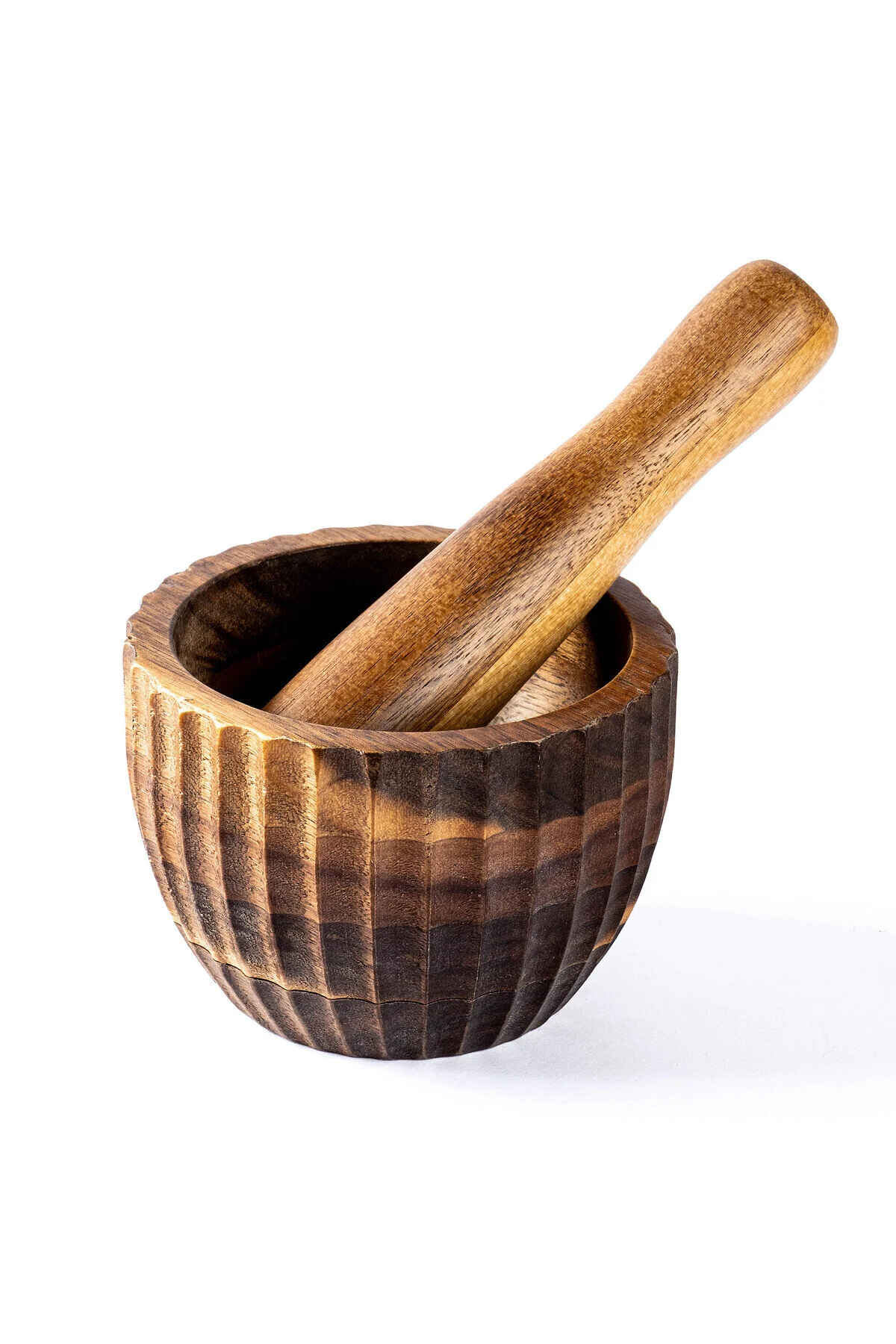 هاون ست ملات دندانه دار چوب اقاقیا 12X8CM تنتیتونی Tantitoni