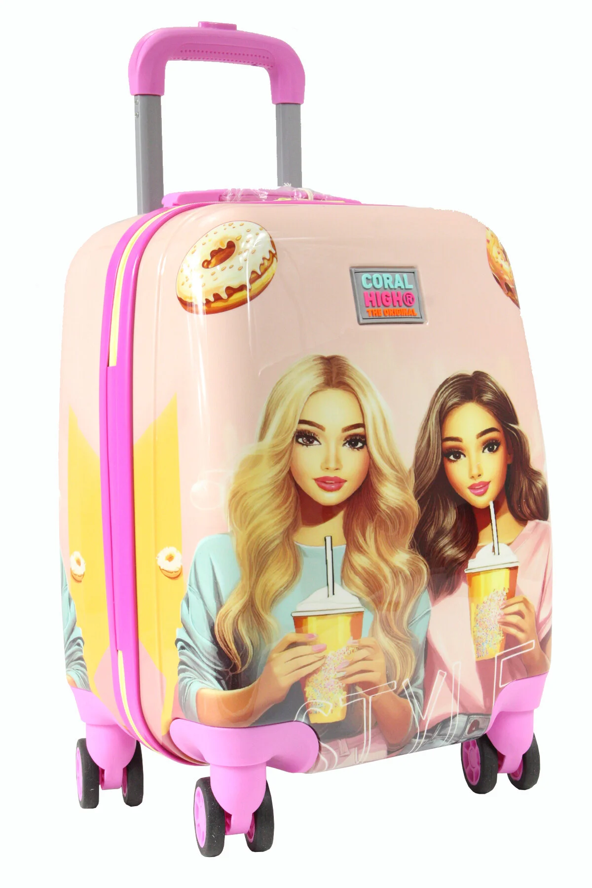 چمدان و ساک مدل دونات دخترانه 16790 بچه گانه ABS Coral High