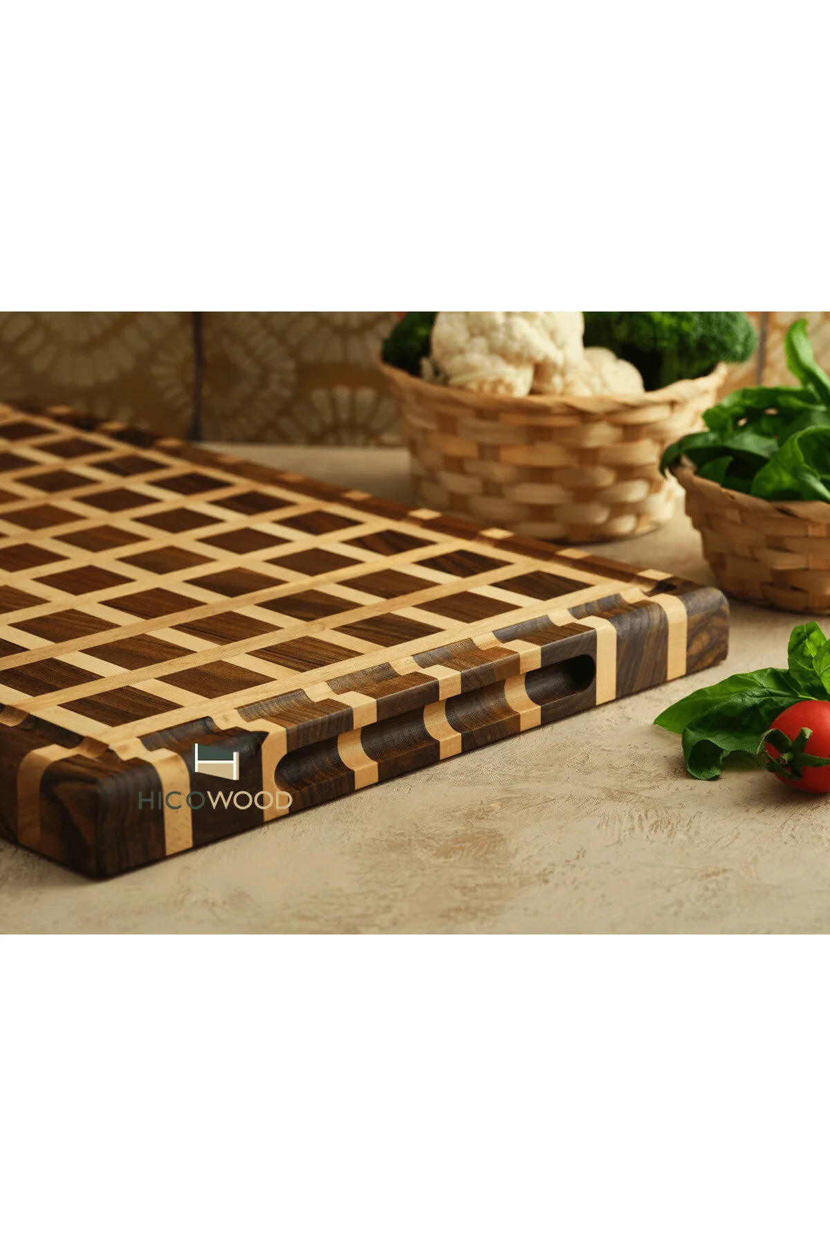 تخته برش چند رنگ چوبی هیئت مدیره درخت گردو آشپزخانه صنعتی حرفه ای  HİCOWOOD