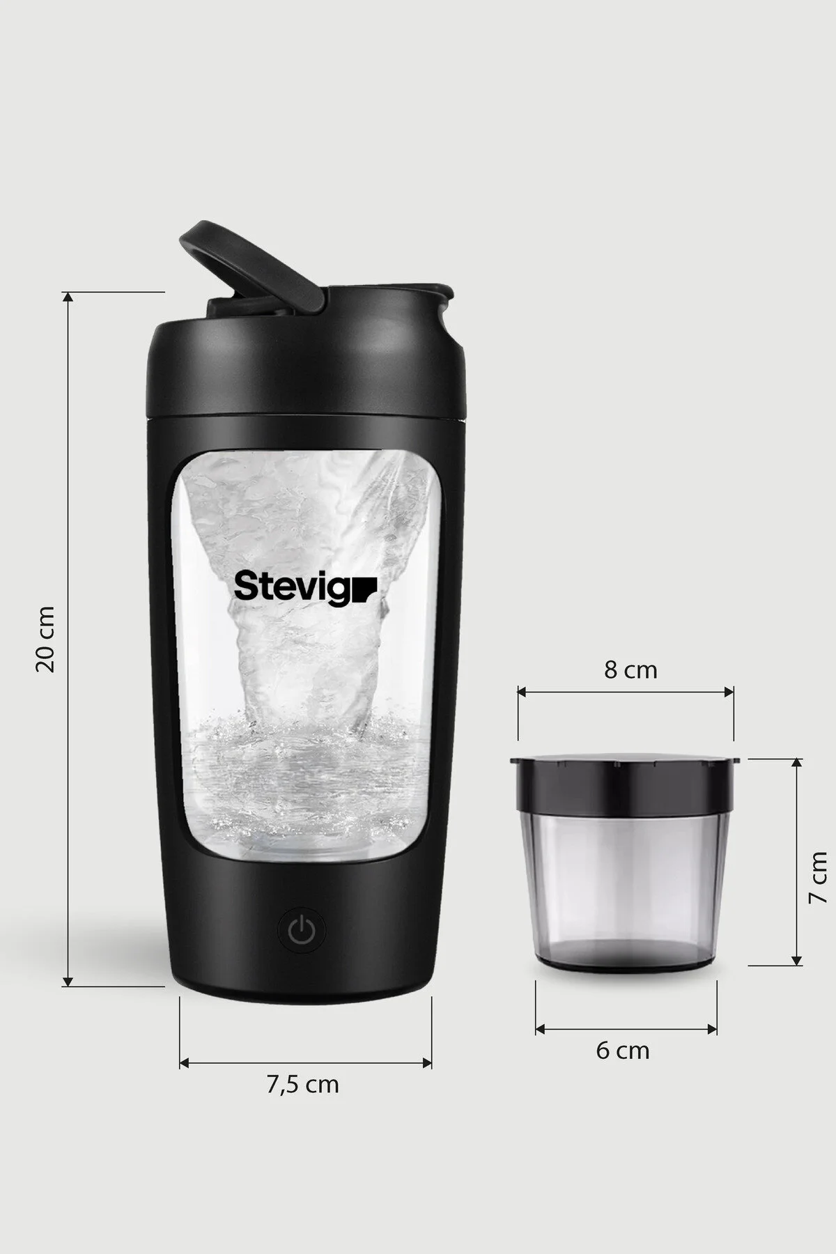 مخلوط کن شخصی 4 شیکر پروتئینی شارژی برقی 650 میلی لیتری مشکی ST 225 اورجینال Stevig