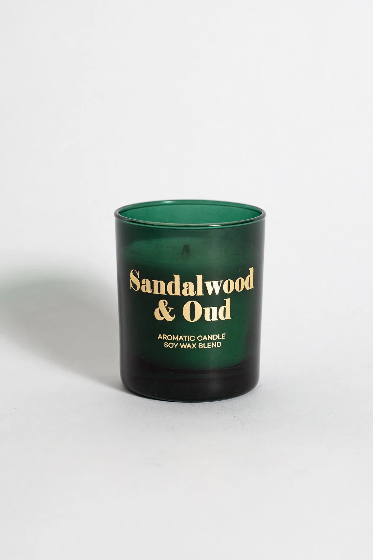 شمع و چراغ SANDALWOOD & OUD SCENTED CANDLE GREEN 120 گرم Rakle