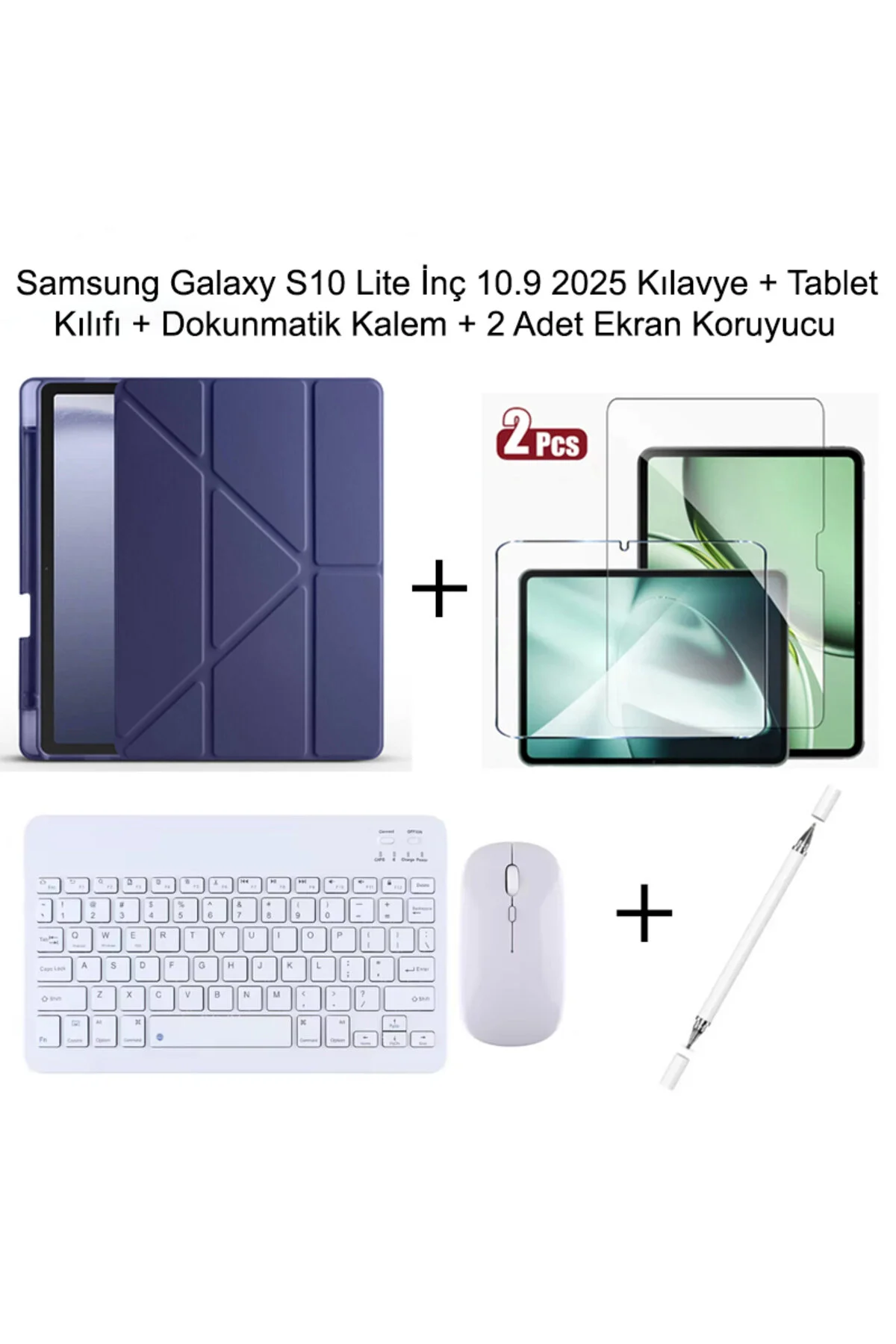کاور تبلت قاب 10.9 اینچی سامسونگ GALAXY S10 LITE با پایه قلم لمسی صفحه کلید و ماوس Yesnıce