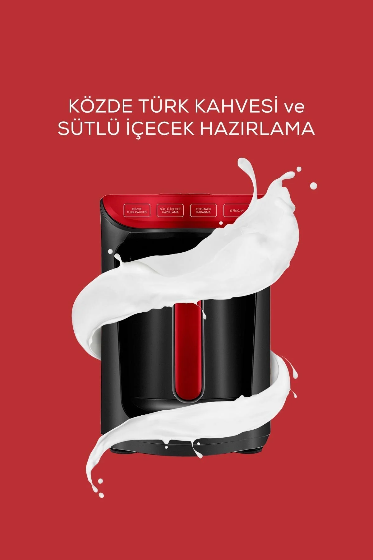 قهوه‌ساز ترک ذغالی با شیر قرمز امپریال ۵ فنجان – مدل Hatır Köz Sütlü Imperial Red