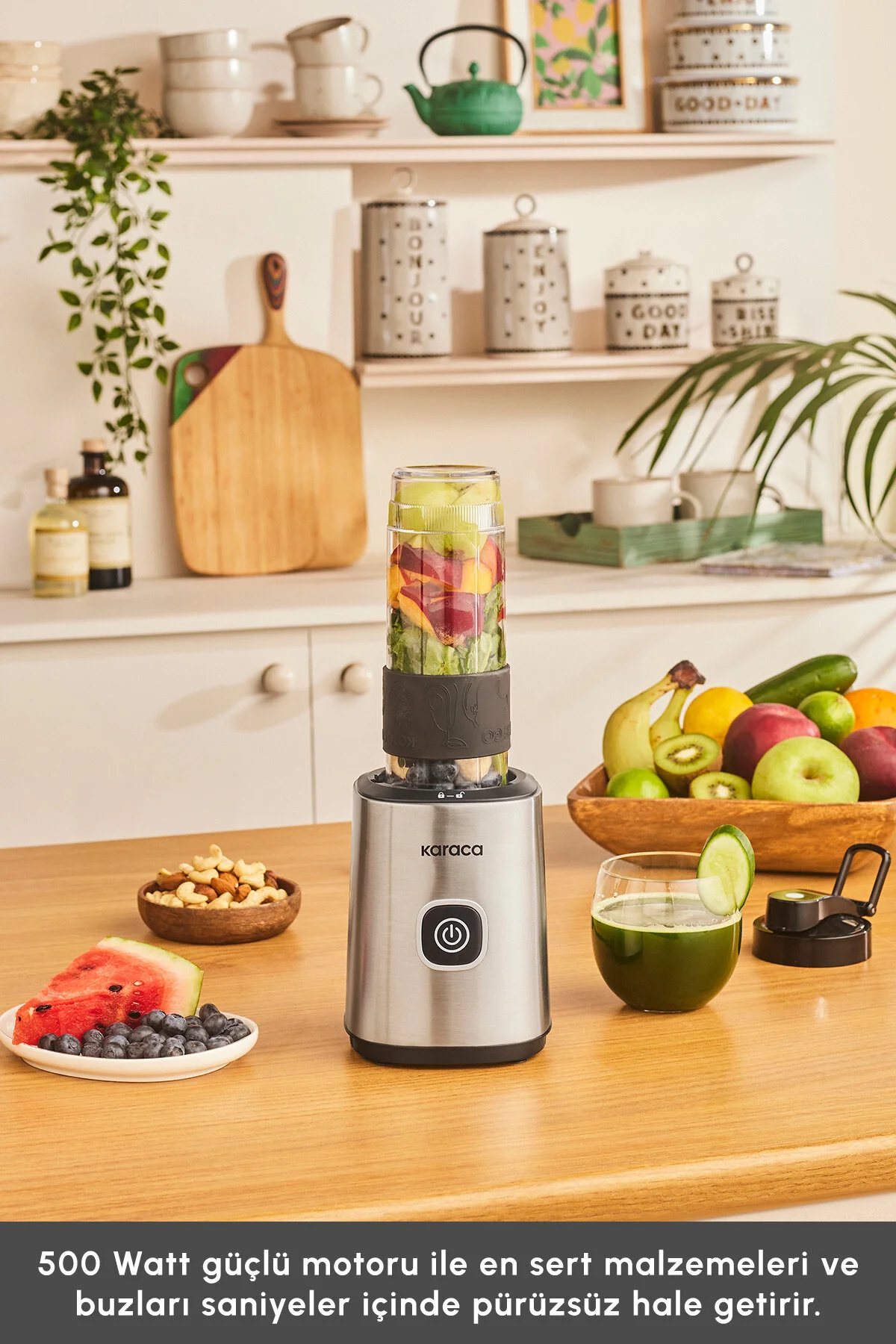 مخلوط کن شخصی اسموتی ON THE GO PERSONAL 4 BLADE BLENDER INOX اورجینال Karaca