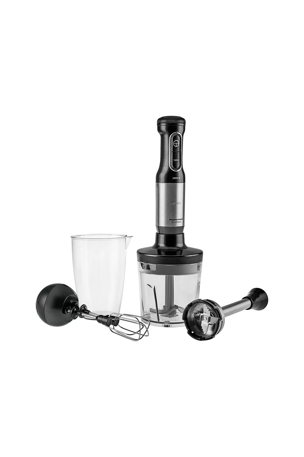 ست مخلوط کن MASTERMAID PROTEEL 1500W سیاه و سفید کاراجا Karaca
