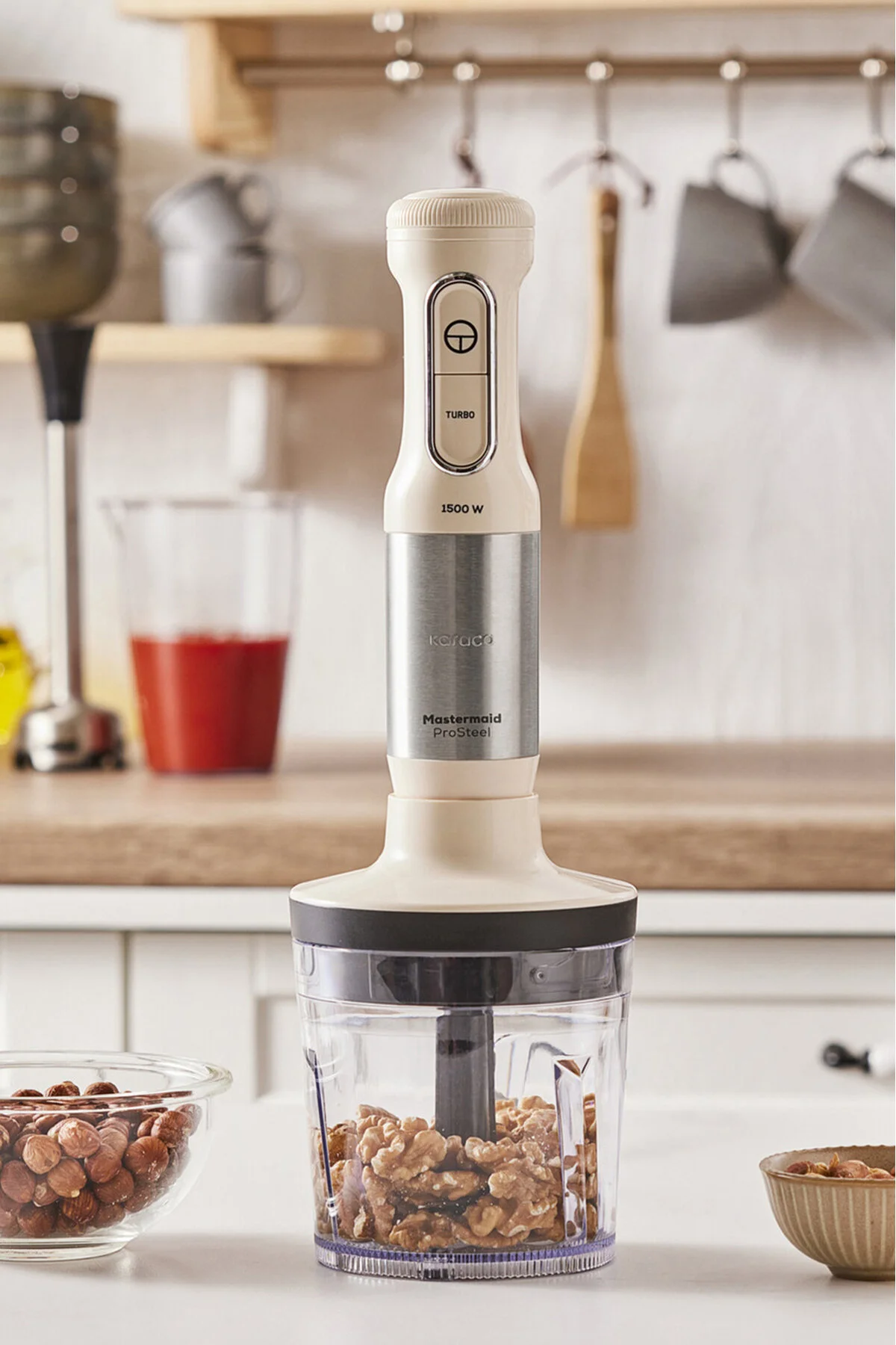 ست مخلوط کن MASTERMAID PROSTEEL 1500W BLENDER SET SOFT CREAM اورجینال Karaca