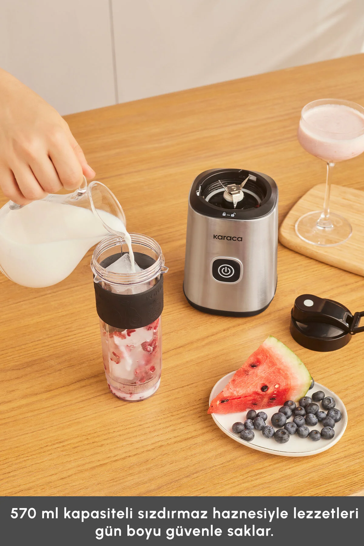 مخلوط کن شخصی اسموتی ON THE GO PERSONAL 4 BLADE BLENDER INOX اورجینال Karaca