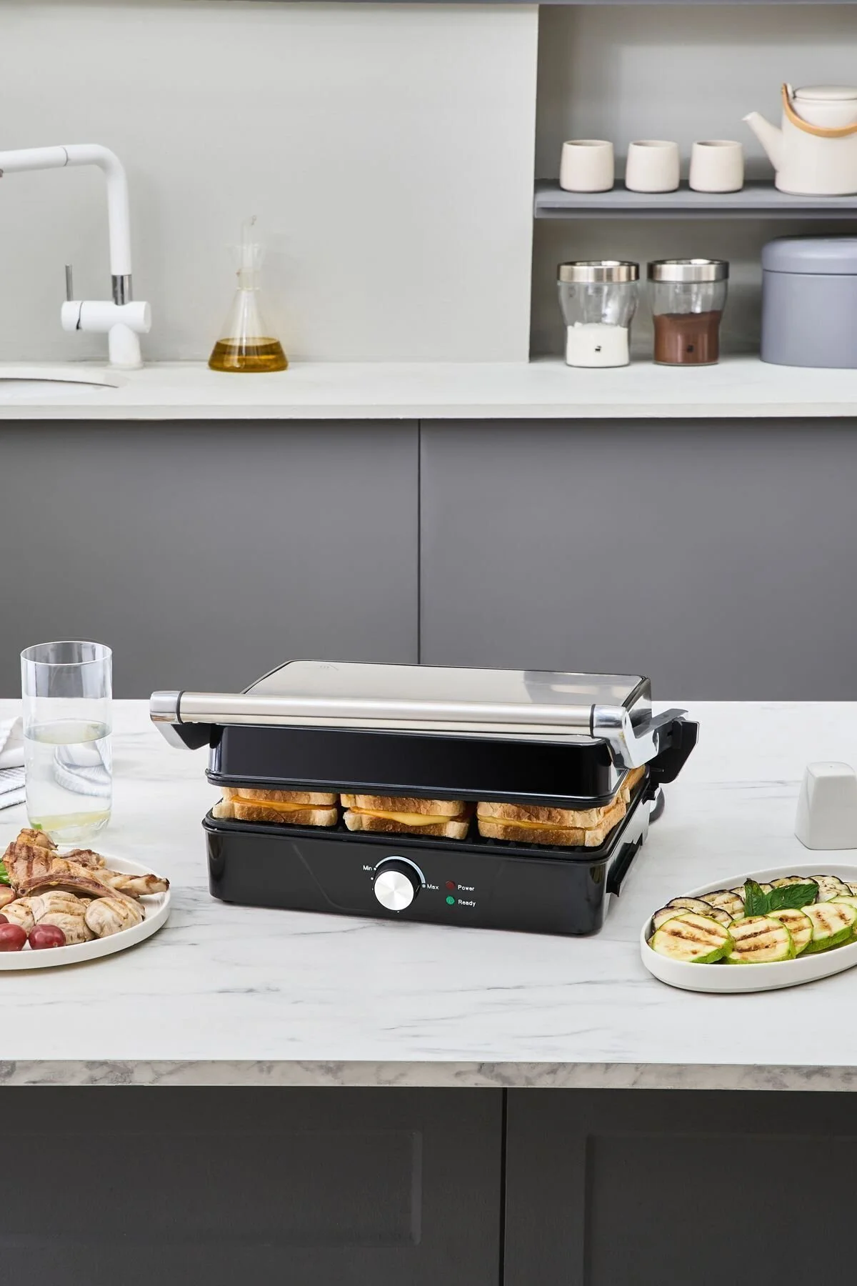 دستگاه ساندویچ و تست گریل توستر X INOX 2000W 4 برش اورجینال Cookplus