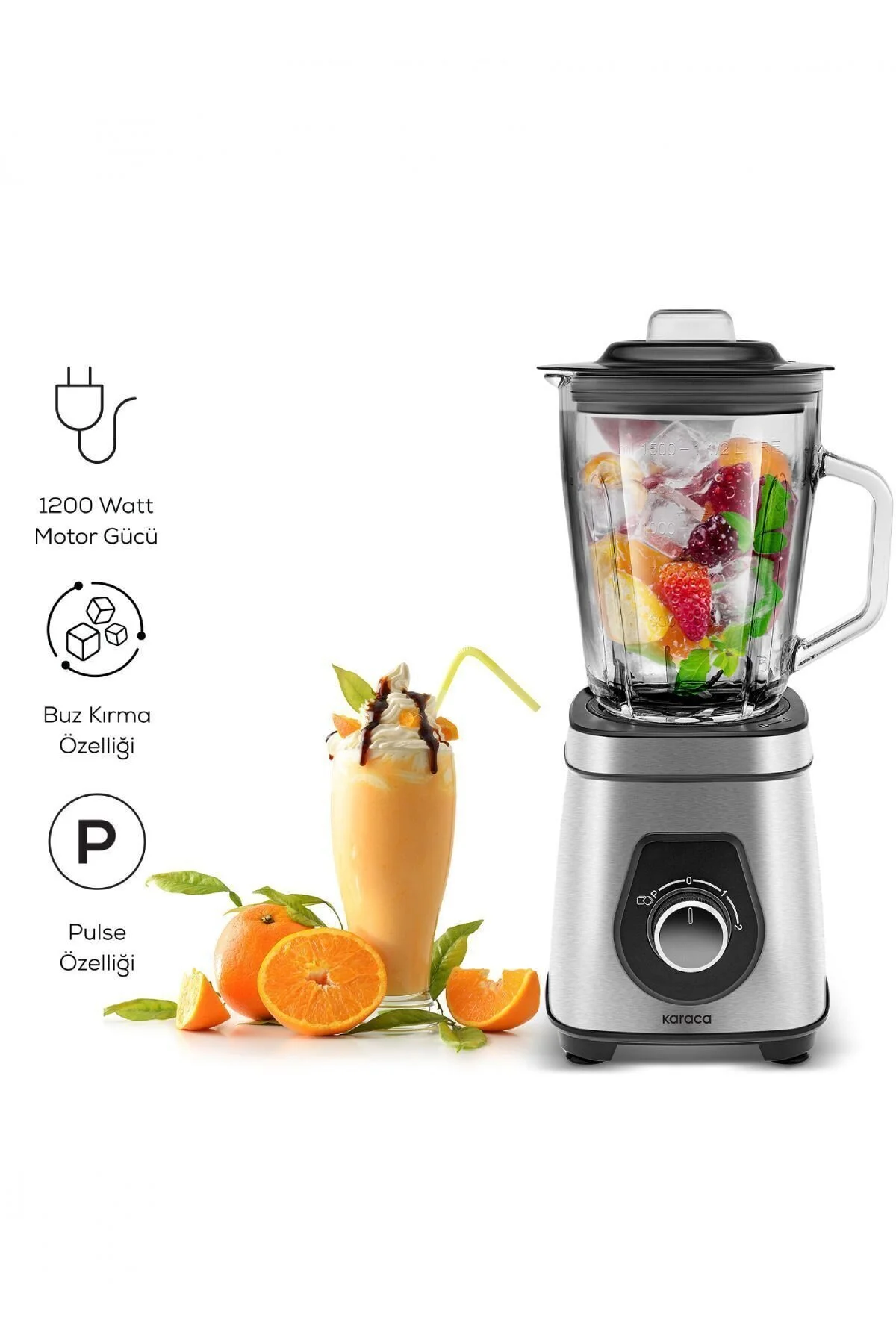 مخلوط کن شخصی اسموتی 1200 ورم سریع INOX 9855 کاراجا Karaca