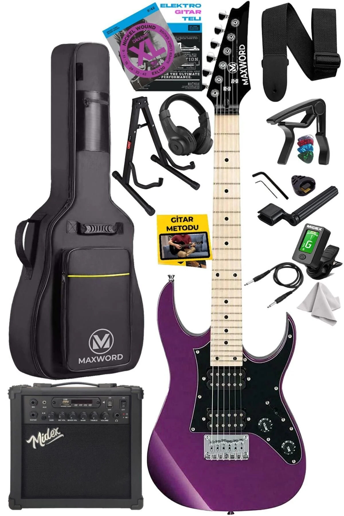 گیتار صفحه کلید MAPLE DE 150PU 25AMP HH HIGH 25W AMPHILI GUITAR Maxword