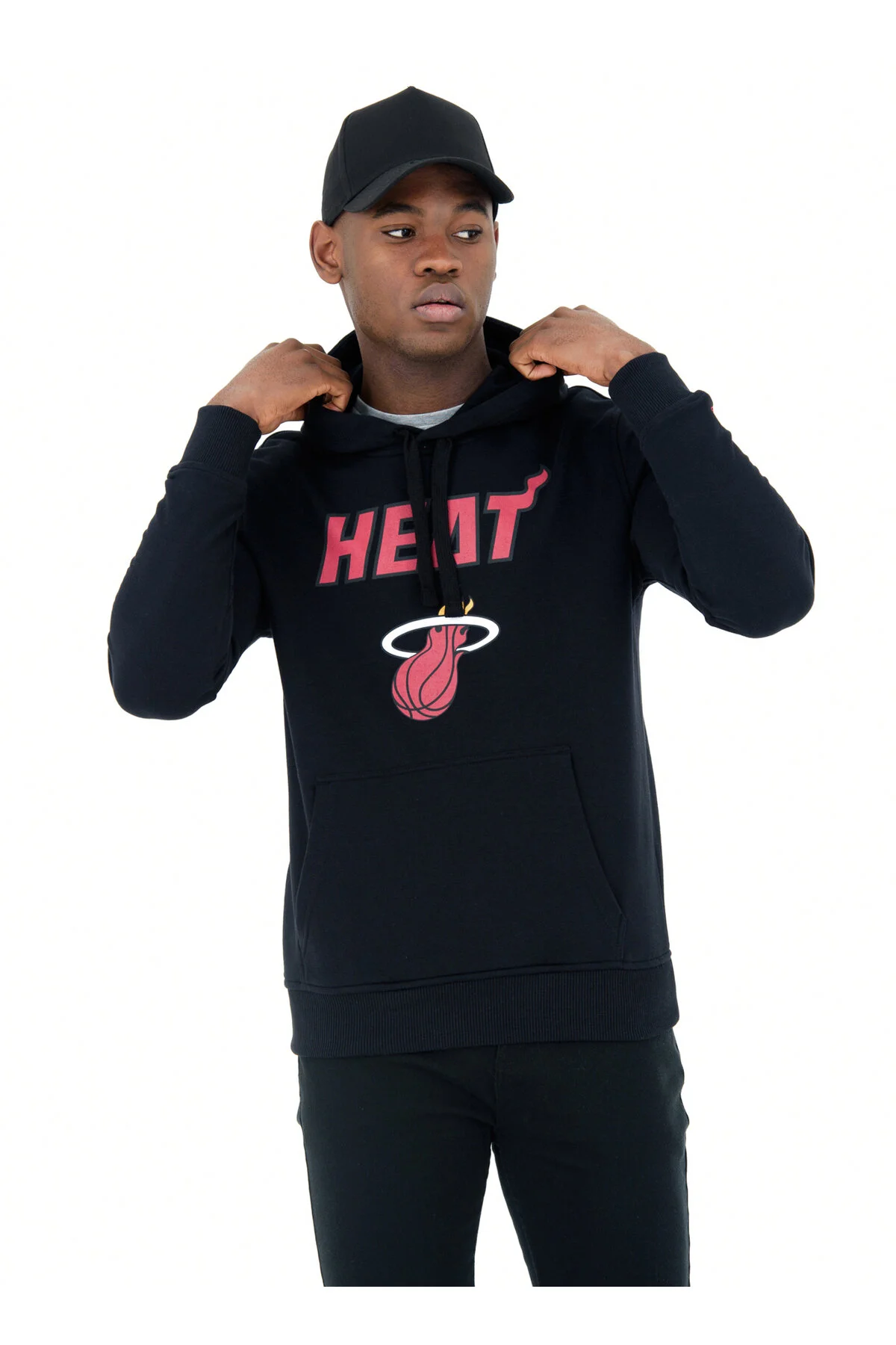 سویشرت مشکی مردانه ساده و معمولی کلاهدار لوگوی تیم Po Hoody Miahea Blk NEW ERA