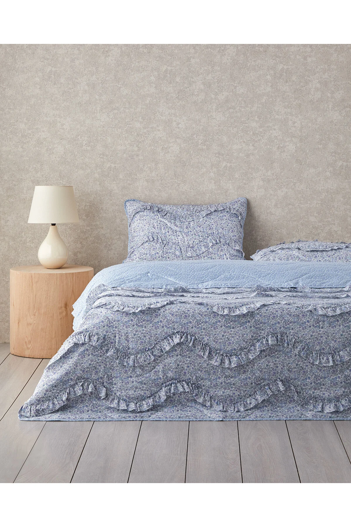 روتختی یک نفره پوشش تخت FLORERAL EUPHORIA 160X220 سانتی متر آبی English Home