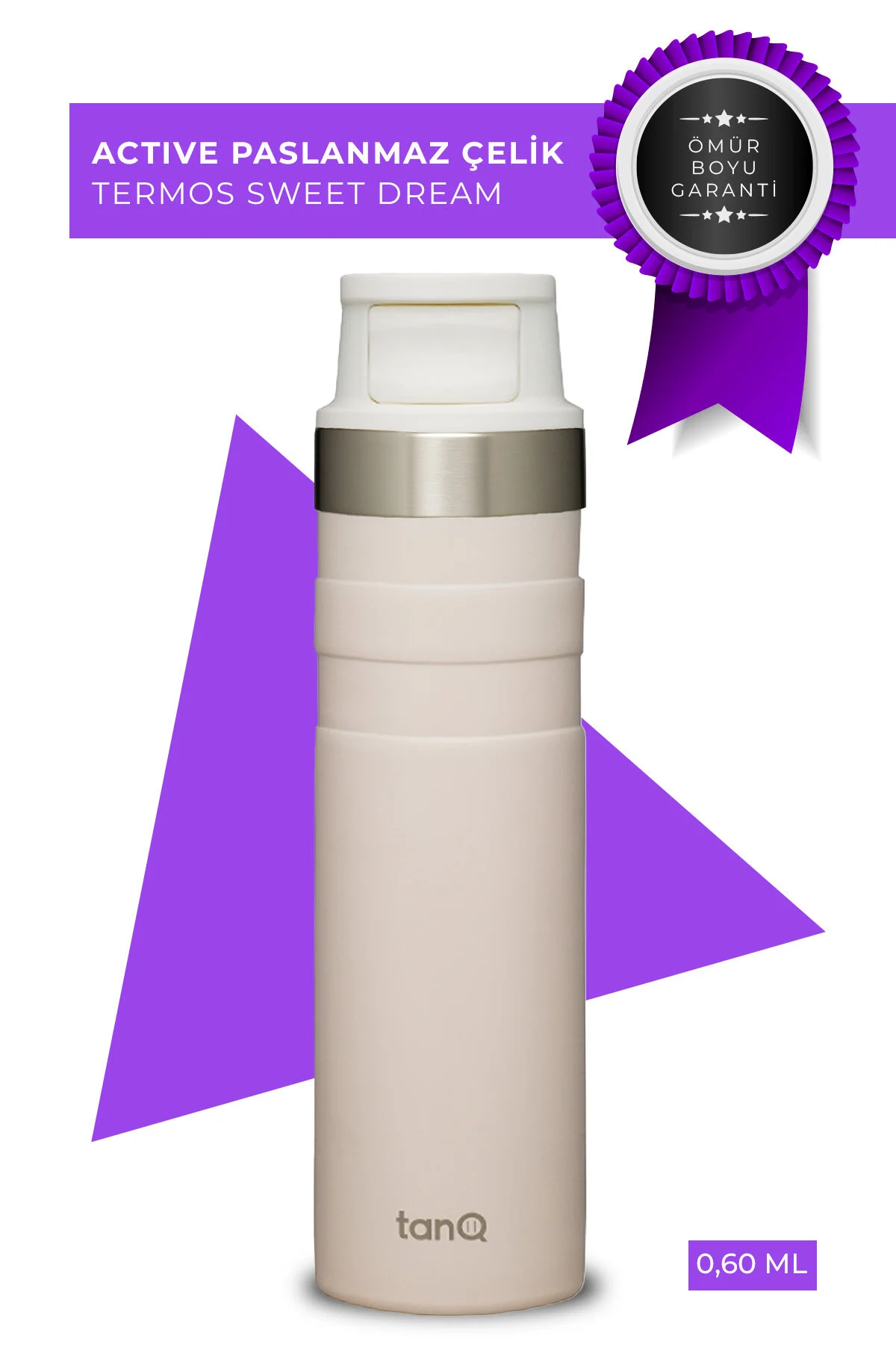 فلاسک قمقمه از جنس استنلس استیل ACTIVE PLUS با تضمین مادام العمر SWEET DREAMS 600 ML اورجینال TANQ