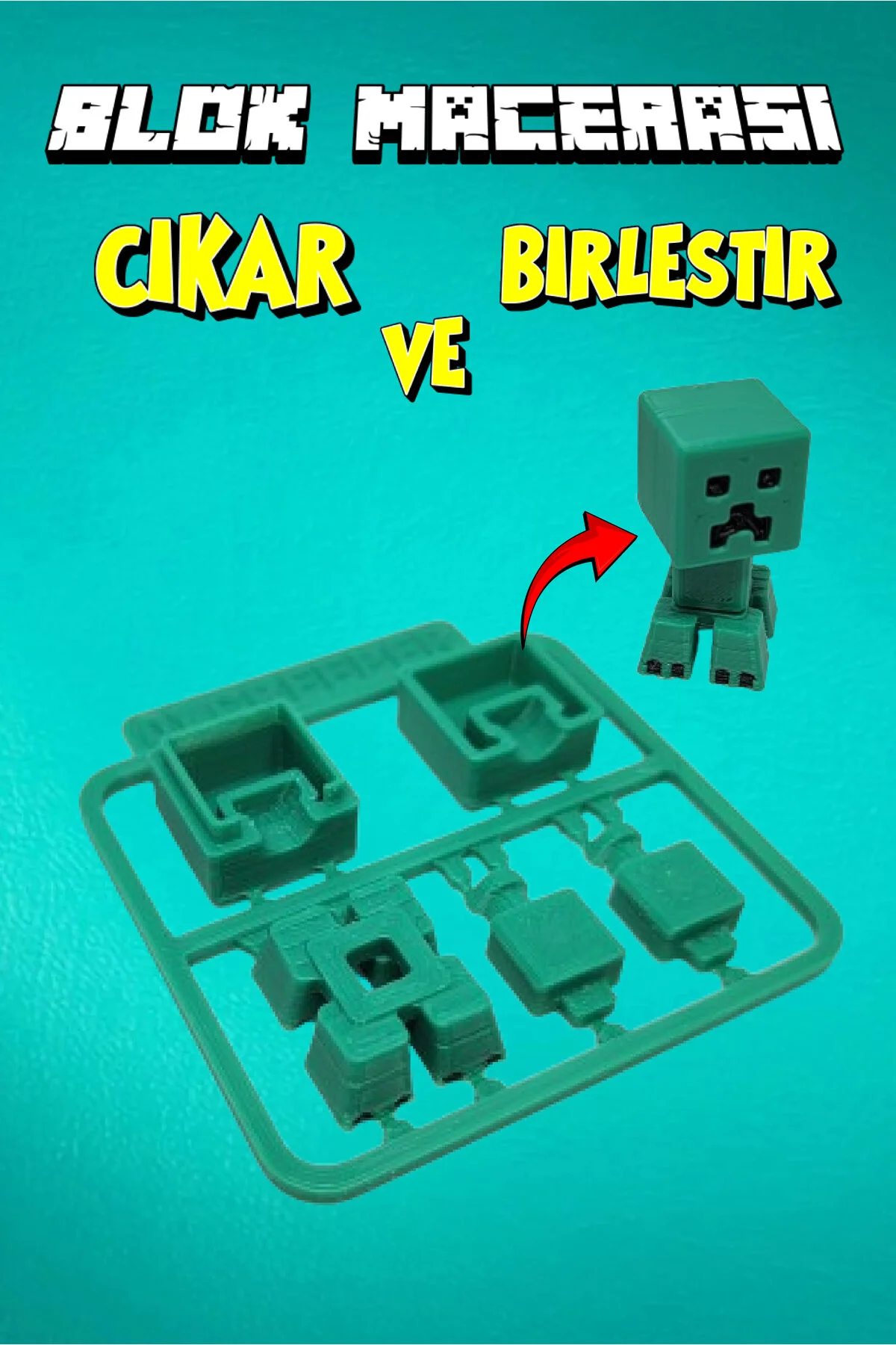 اسباب بازی های آموزشی BLOCK ADVENTURE DIY CREEPER CHARACTER MINECRAFT REMOVE AND ASSEMBLE EDUCATIONAL TOY GiginGo