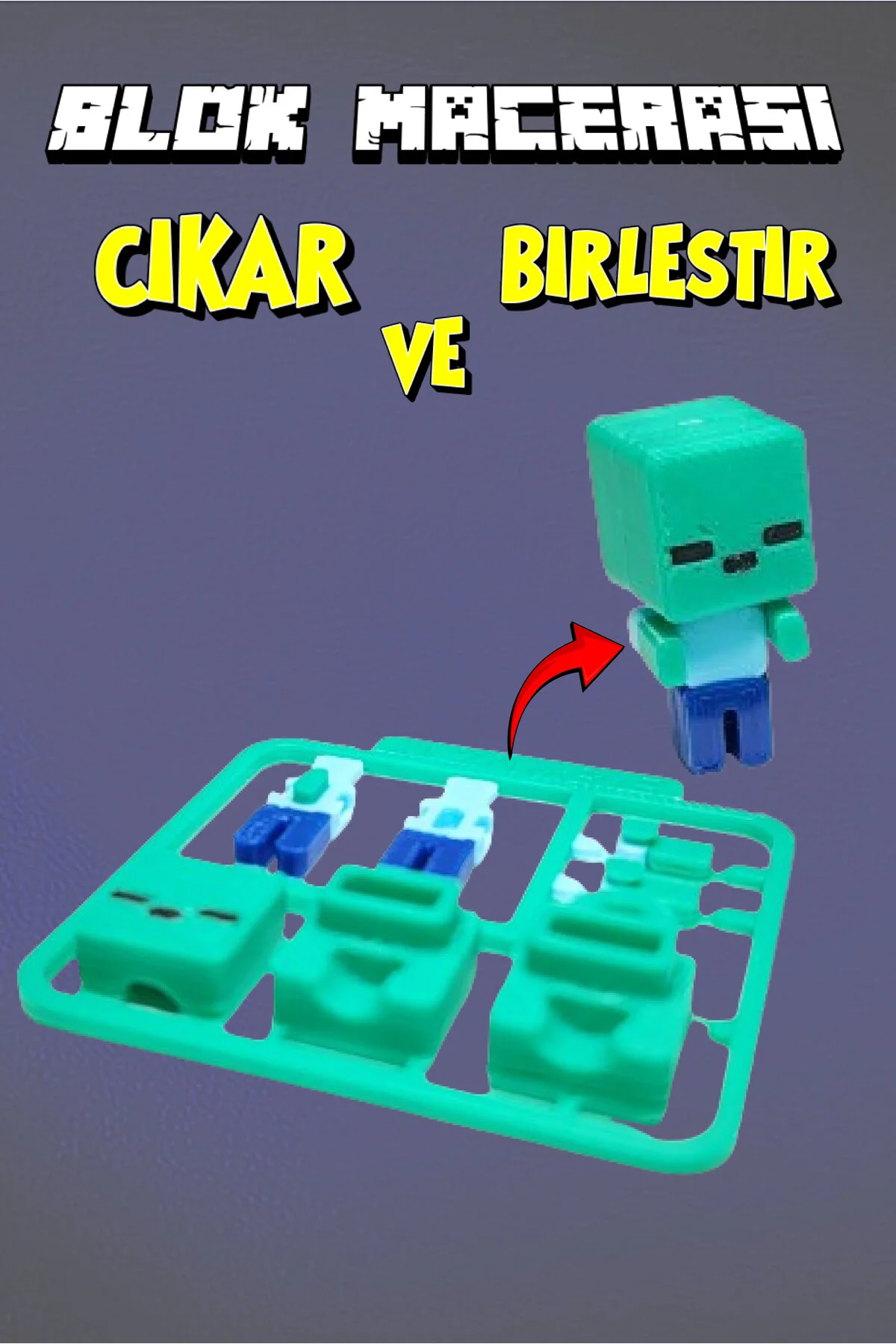 اسباب بازی های آموزشی BLOCK ADVENTURE DIY ZOMBIE CHARACTER MINECRAFT REMOVE AND ASSEMBLE EDUCATIONAL TOY GiginGo