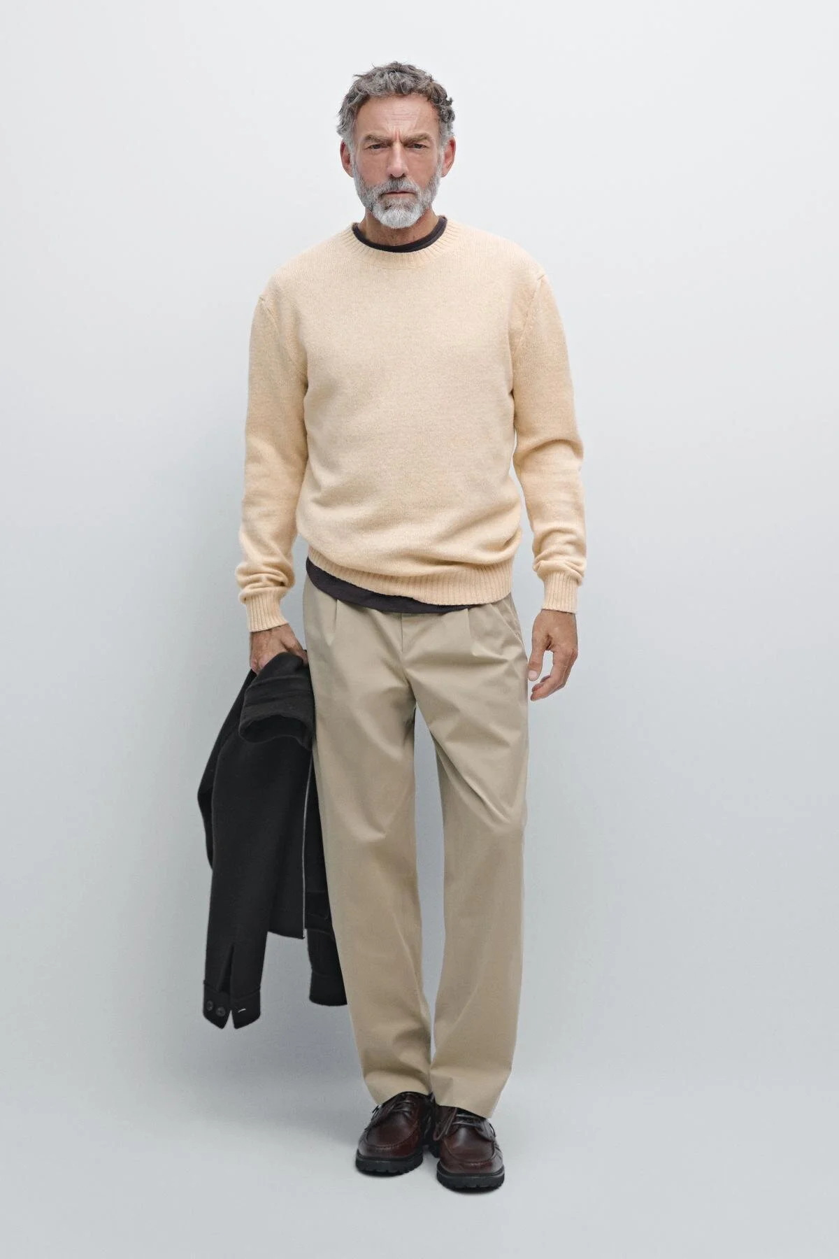 پلیور مخلوط پشمی ژاکت یقه اورجینال Massimo Dutti