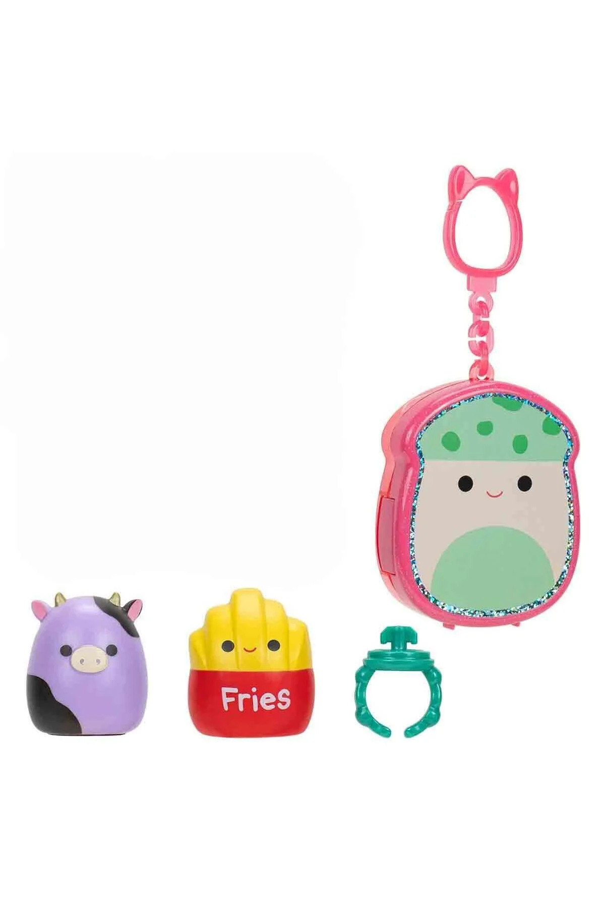 اسباب بازی های فیگور دیگر SQUISHMALLOWS SQUISH A LONGS CLIP BAG زیور آلات و 3 عدد + حلقه سورپرایز بسته S1 قارچ Sunman
