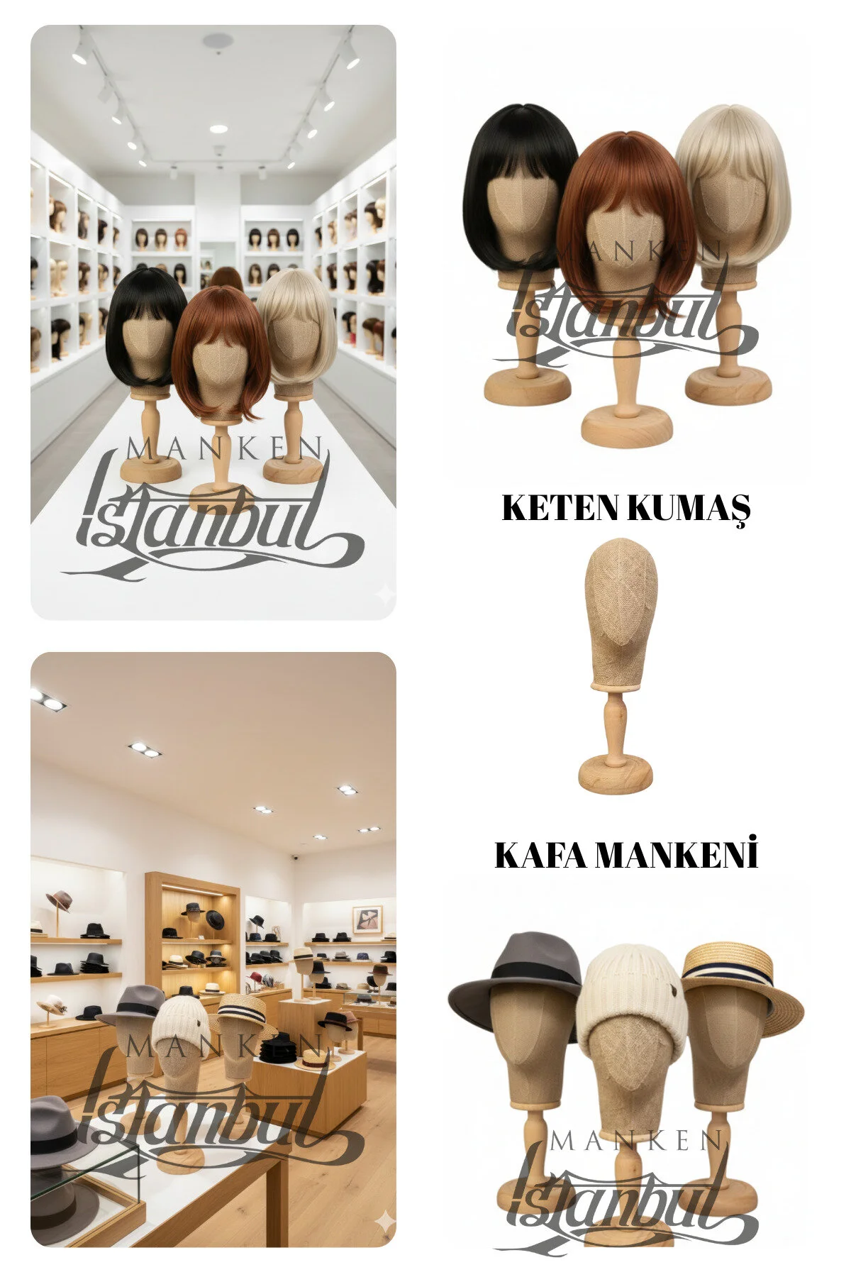 فیگور مانکن سر کلاه گیس ارائه دهنده ظرافت در ویترین ظاهر مدرن Manken İstanbul