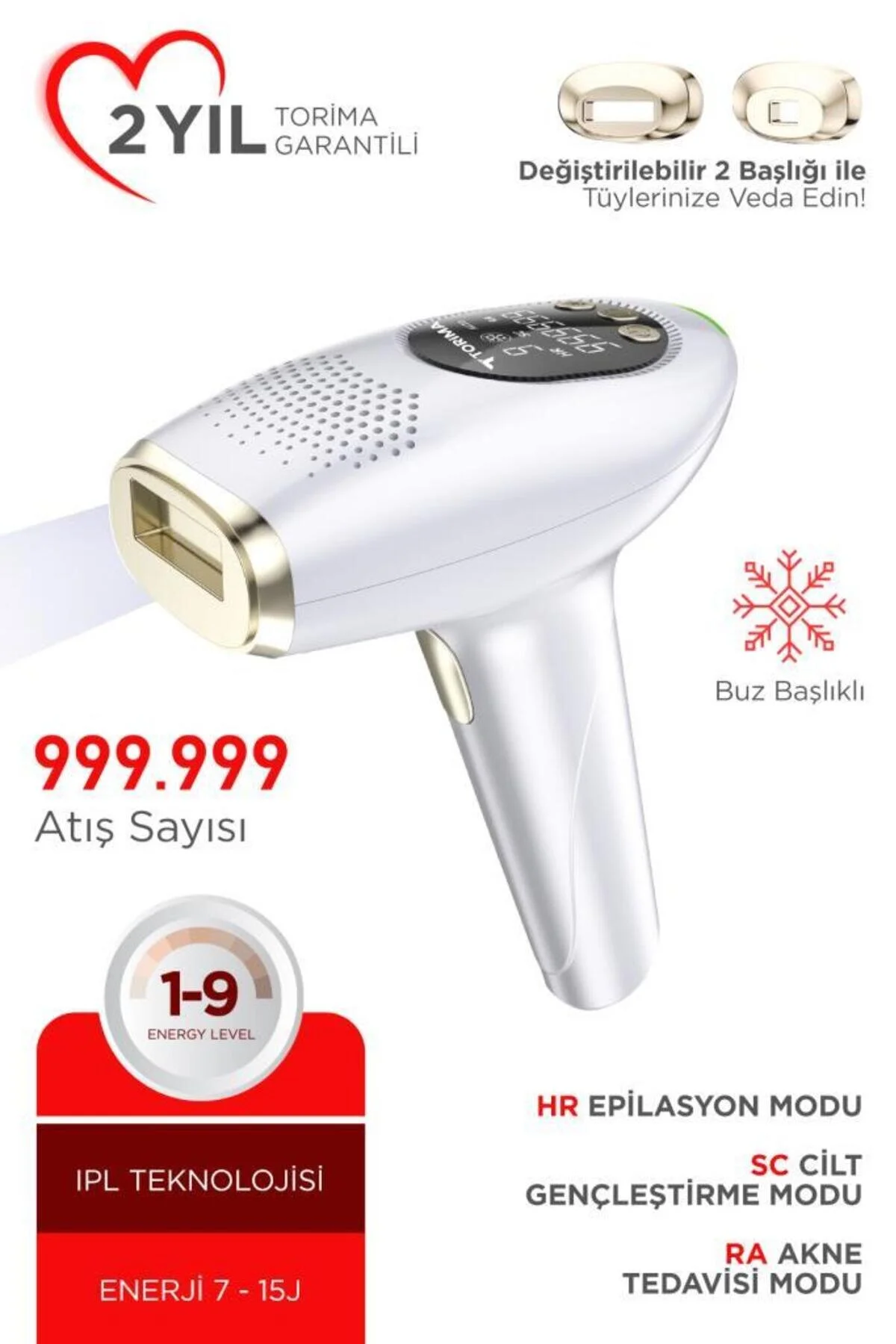 دستگاه لیزر IPL ICE LASER REALAVAL 999.999 ATIM AUTOMATIC MANUEL SCREEN SCREEM بدون درد Torima