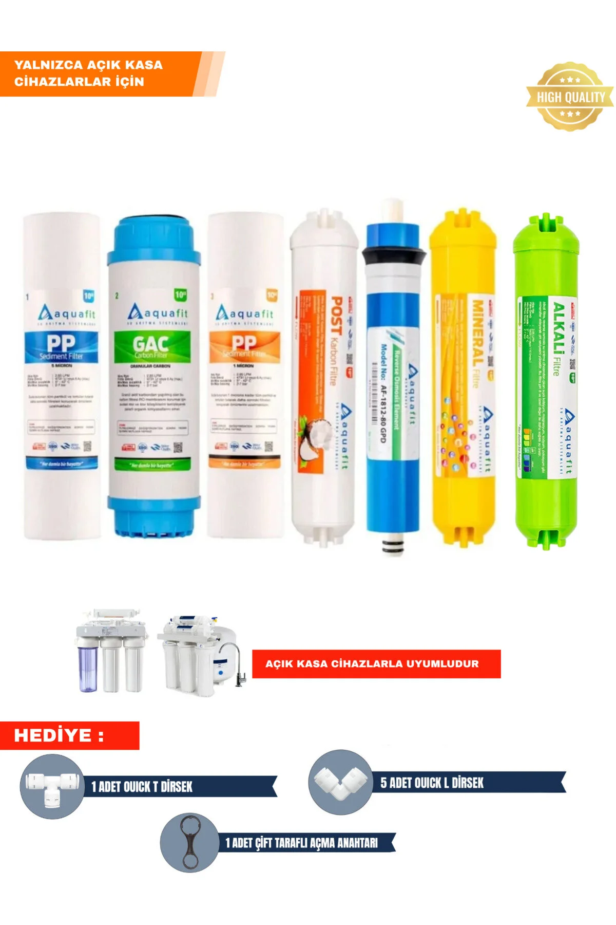 لوازم جانبی تصفیه کننده آب فیلتر – جعبه باز 10 اینچی مجموعه 7 aquafit