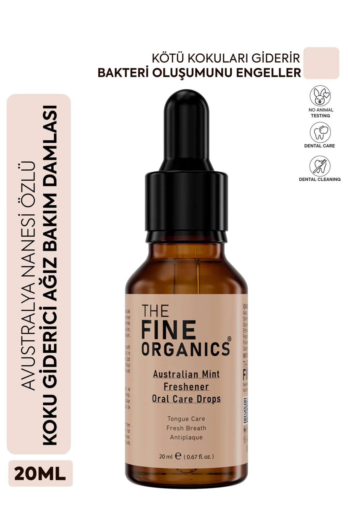 محلول دهان شویه با عصاره نعناع استرالیایی 20 میلی لیتر THE FINE ORGANICS