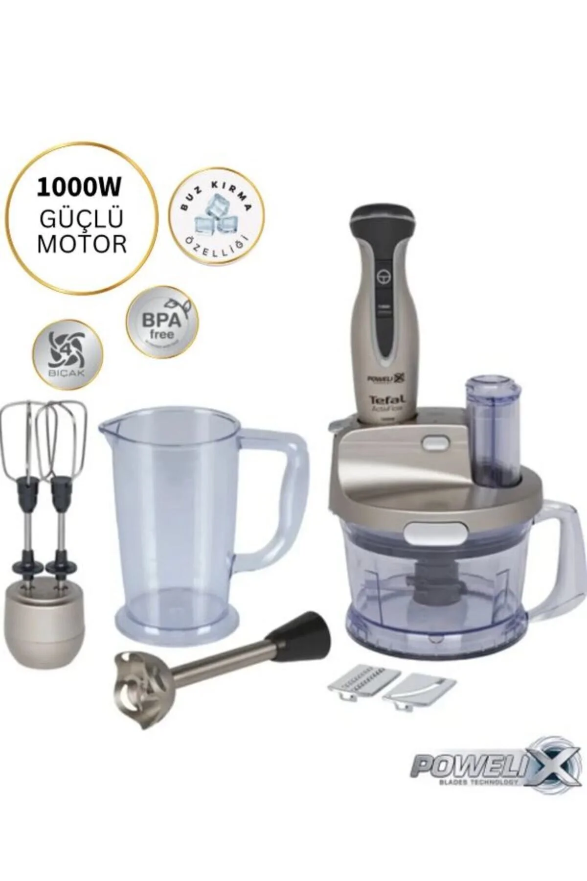 خردکن و غذا ساز مجموعه موتور بلندر قدرتمند POWELIX ACTIFLOW PRO W با عملکرد توربو یخ خرد کن تفال TEFAL