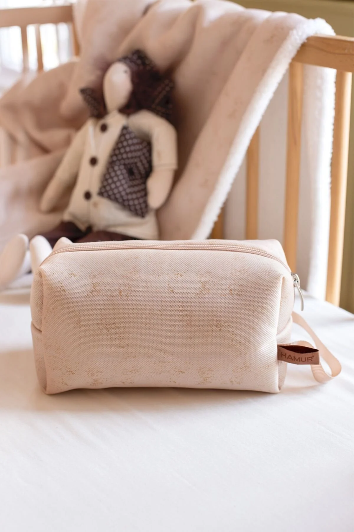 کیف مراقبت از نوزاد کثیف تمیز WET ORGANIZER جامد بژ لباس کودک لباسشویی مادر کیسه تشک آرایشی ترکیه HAMUR