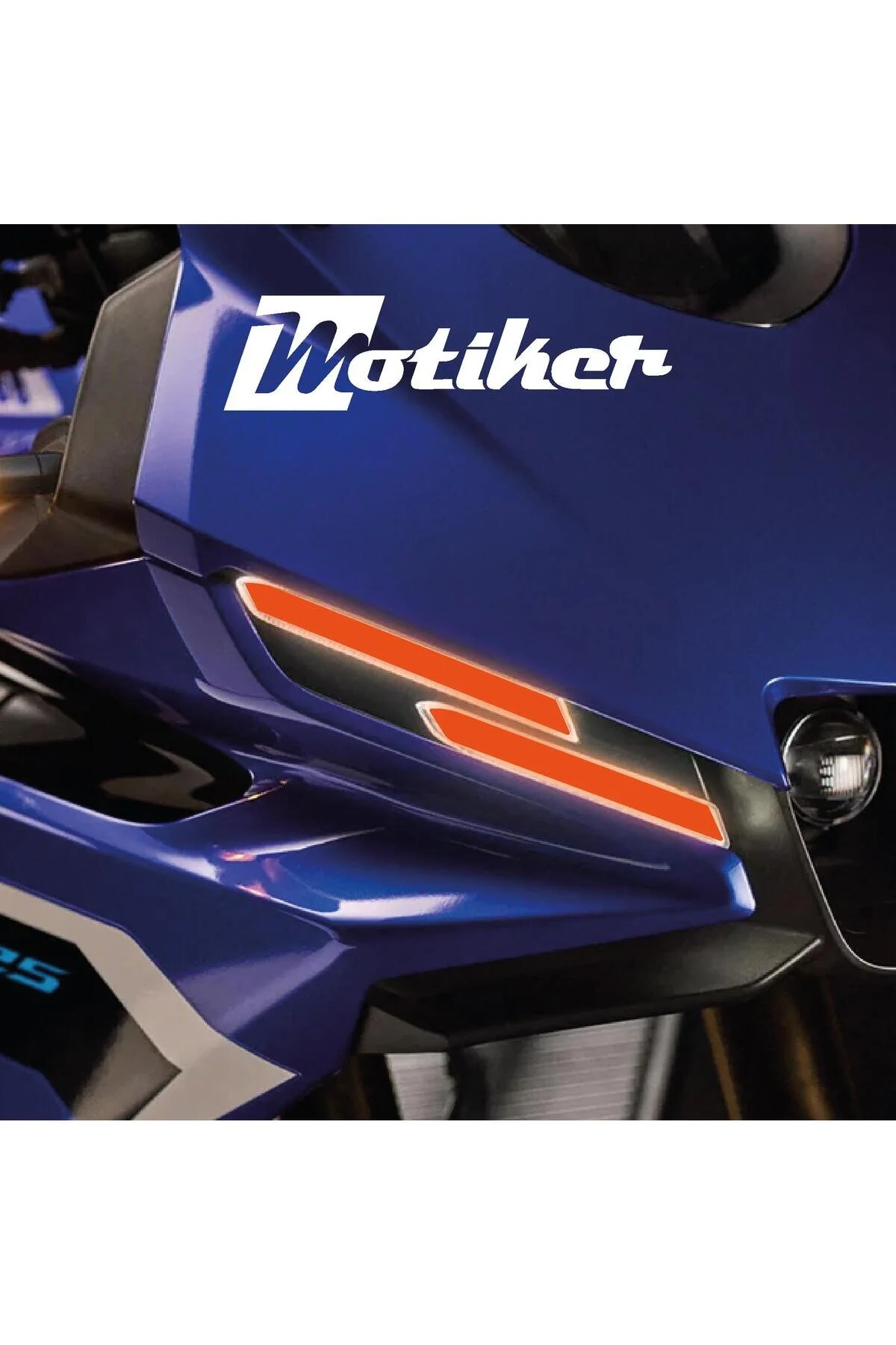 محافظ باک و برچسب استیکر چراغ جلو یاماها YZF R25 فویل رنگ نارنجی Motiker