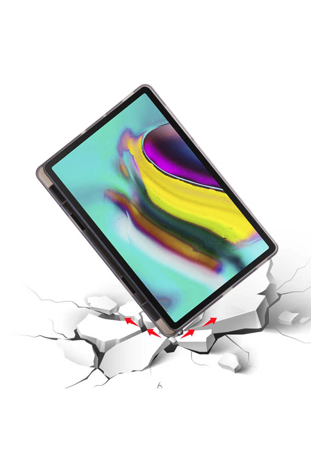 کاور تبلت قاب پایه GALAXY TAB A7 10.4 سازگار سه تاشو با محفظه قلم آبی دریایی Genel Markalar