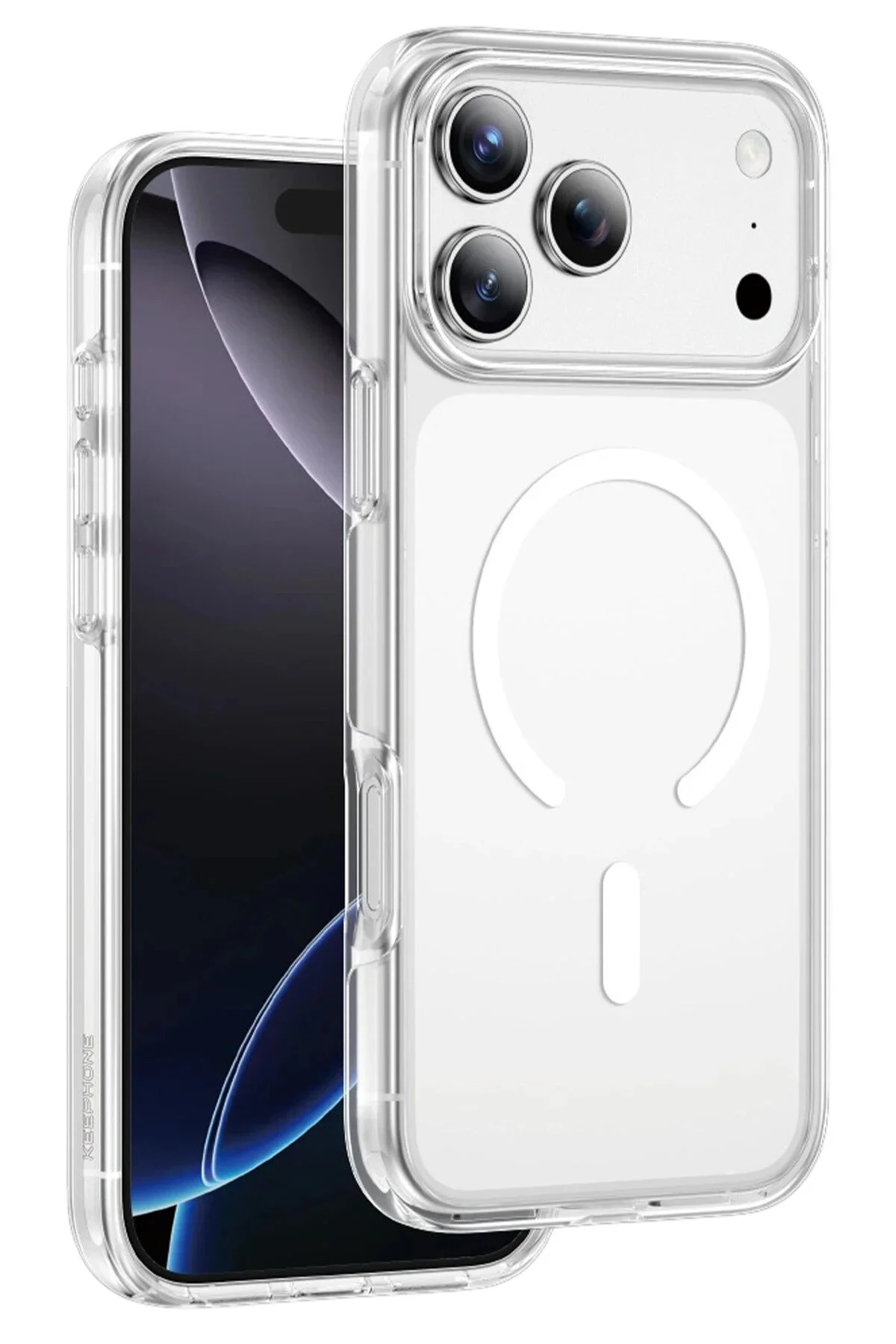 کاور و قاب IPHONE 17 PRO MAX CASE PREMIUM MAGSAFE شارژ بی‌سیم با پشتیبانی از پوشش شفاف غیر زرد رنگ KeepHone
