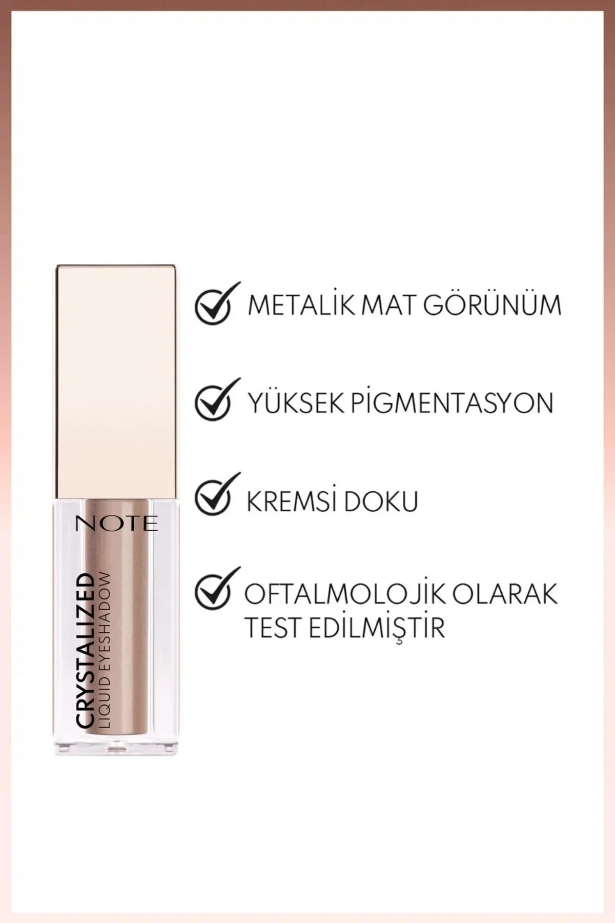سایه چشم مایع متالیک رنگ قهوه‌ای مدل Sand Whisper نوت کازمتیکس Note Cosmetics