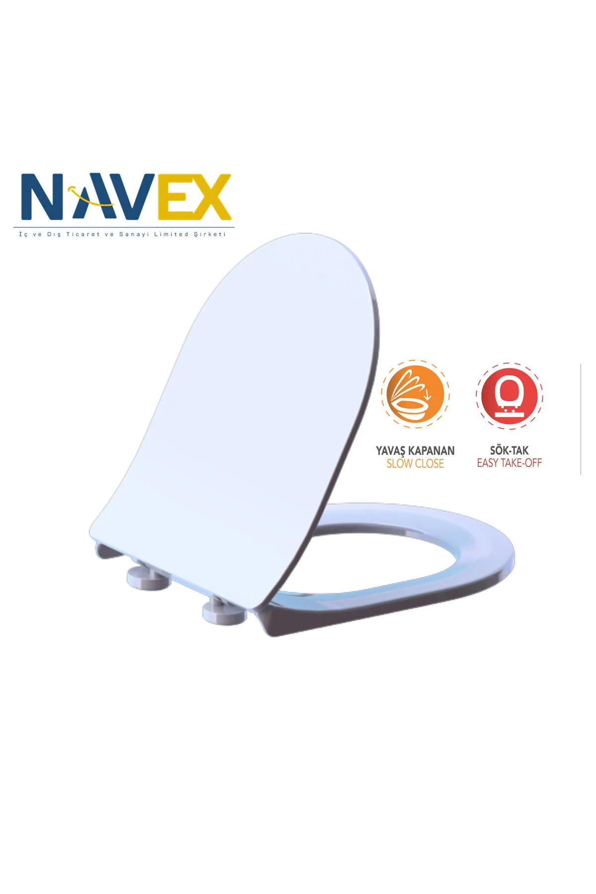 درب توالت نشیمنگاه فرنگی باریک گالا SOFT CLOSE NAVEX