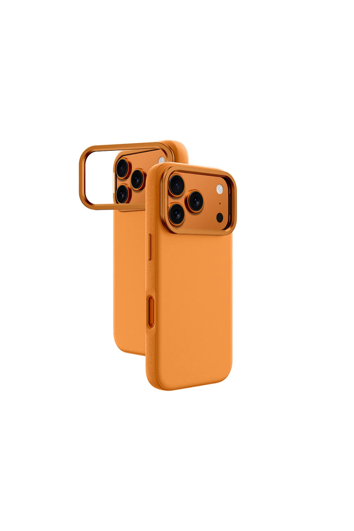 کاور و قاب روکش PU GLAMOUR سری MAG سازگار با IPHONE 17 PRO ویژگی شارژ ایمن M پایه نارنجی Amazingthing