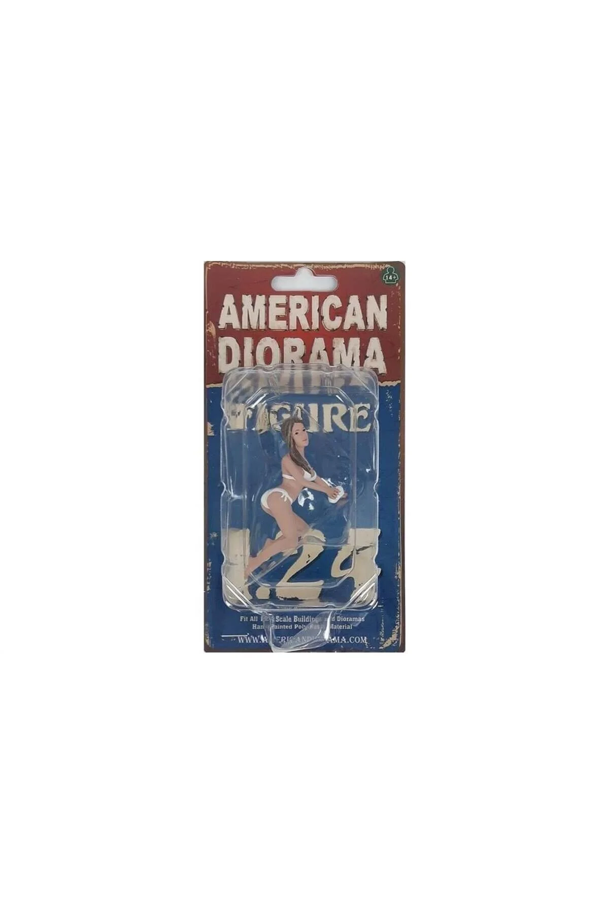 ماکت 1 24 CAR یک دختر بیکینی جنی آماده برای نمایش شکل پلاستیکی American Diorama