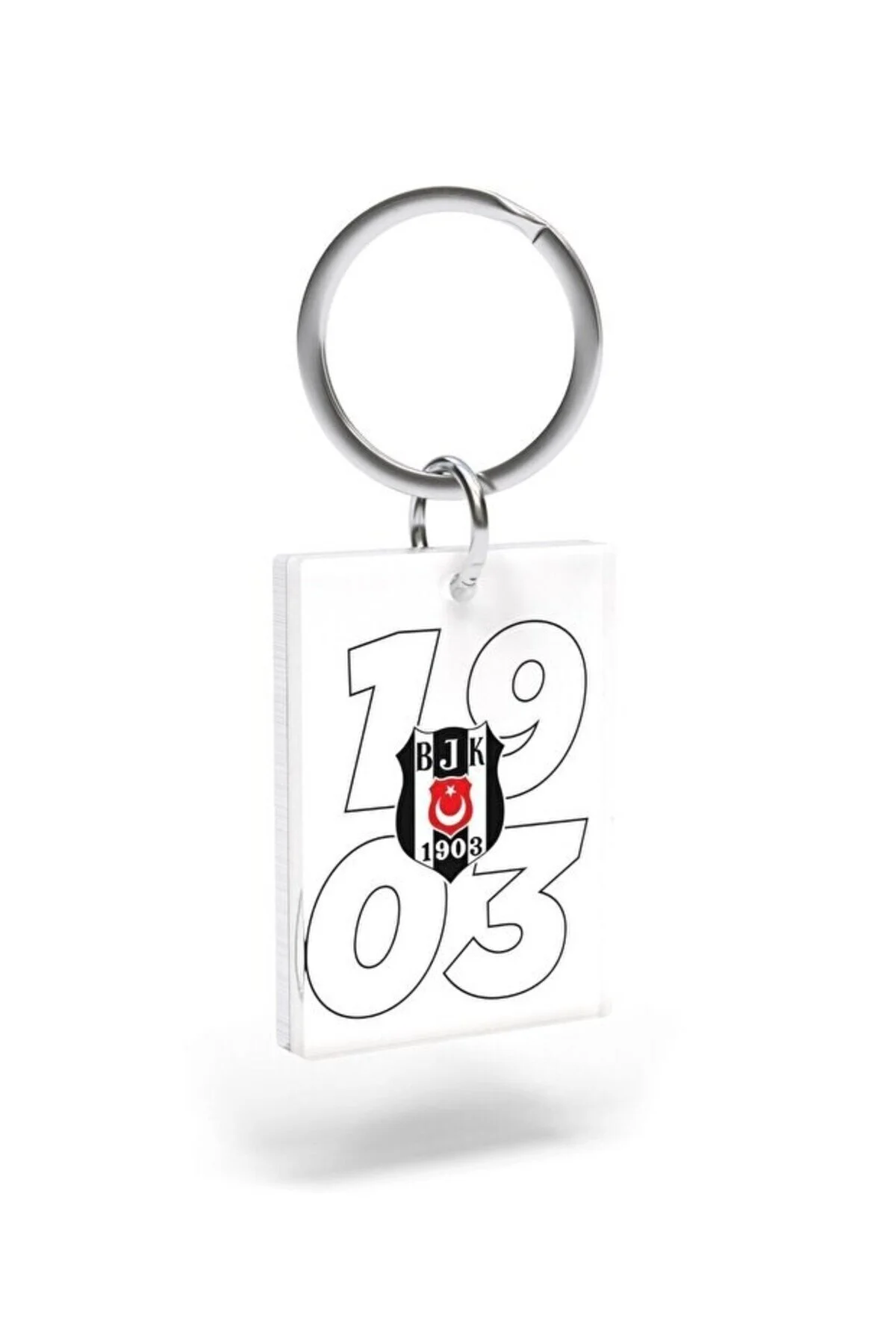 جلیقه کلید جاکلیدی نوشته شده سیاه و سفید 1903 با جعبه چوبی عقاب Beşiktaş