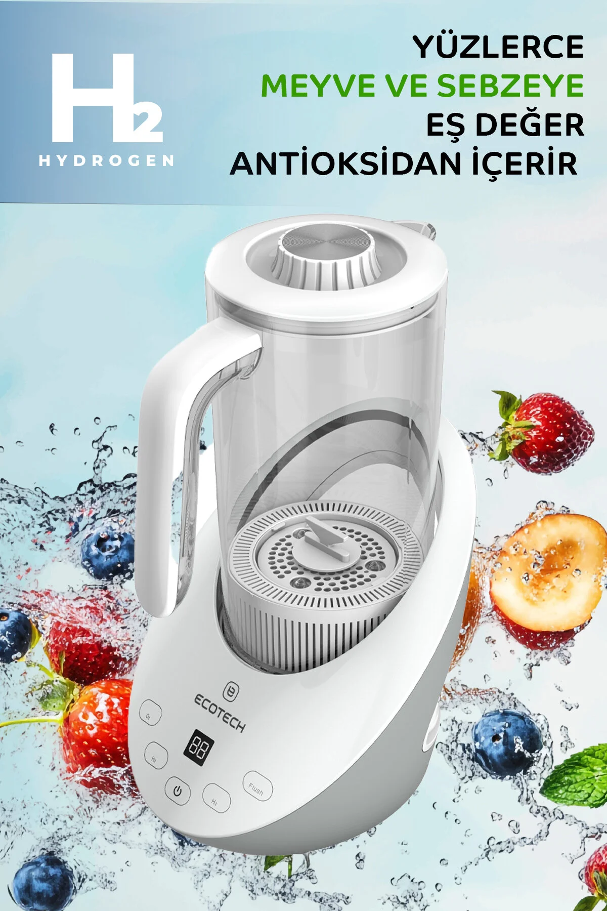 تصفیه کننده آب دستگاه تولید هیدروژن با فیلتر یدکی Ecotech