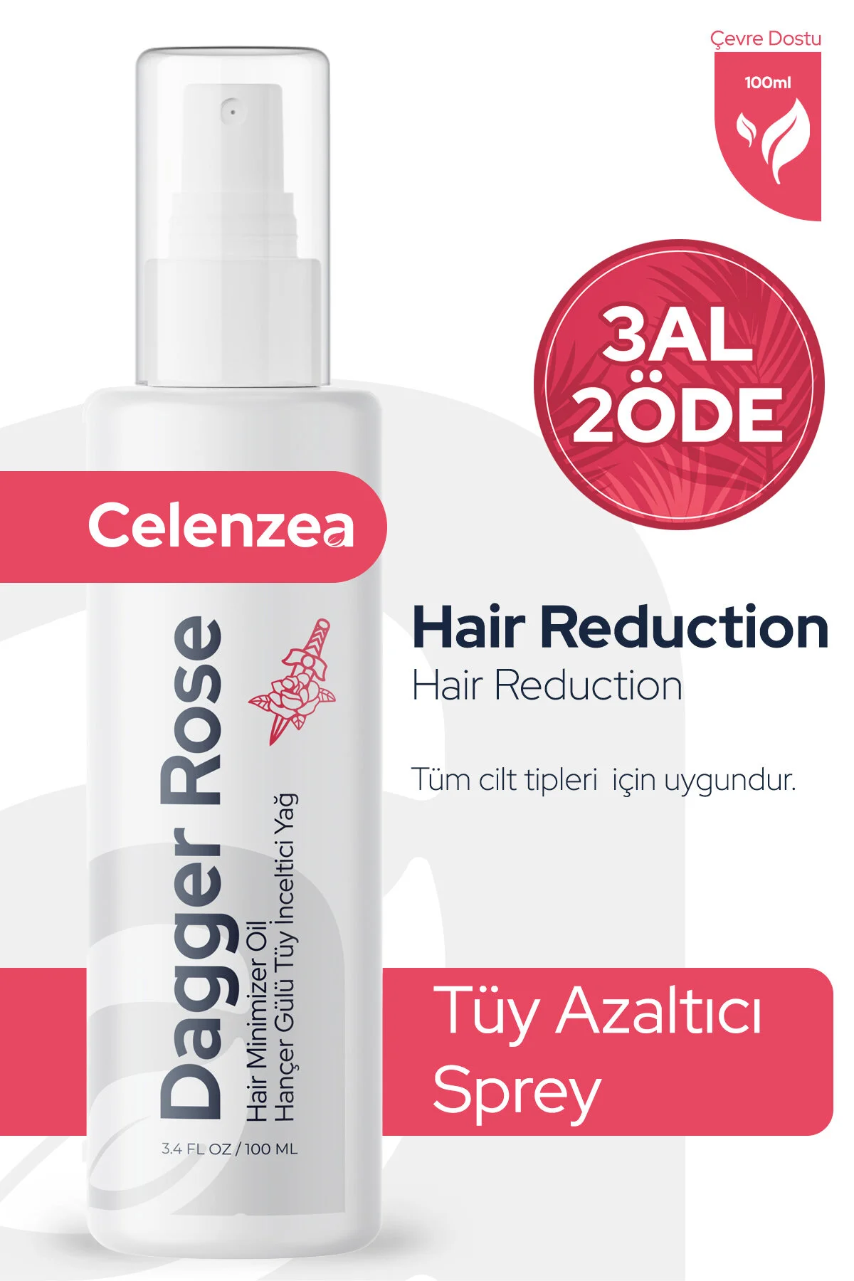 اسپری موبر داغر رز با حجم 100 میلی لیتر مناسب برای آقایان و خانم‌ها Celenzea