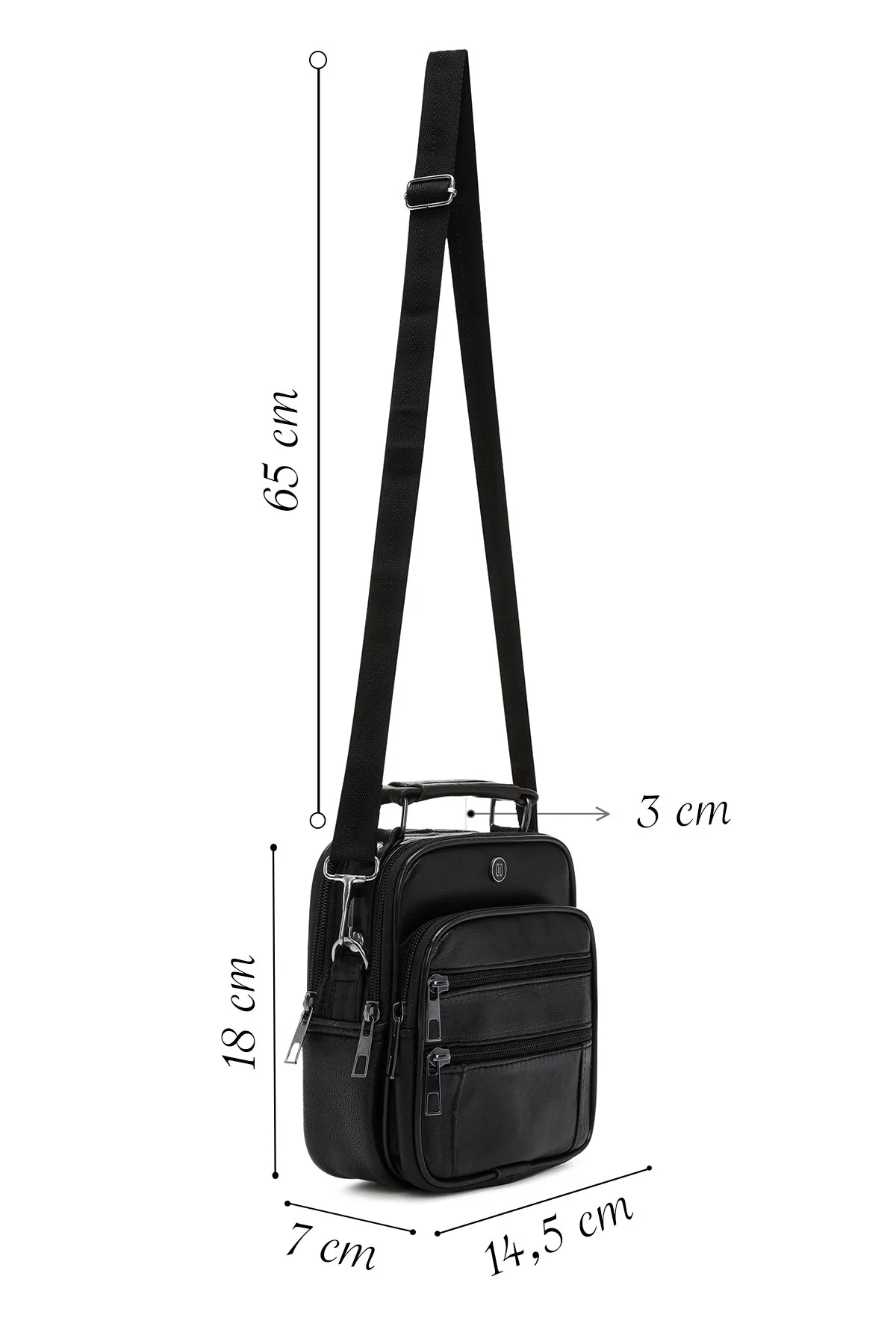 کیف دستی چرمی بند بلند مشکی مردانه 24SBD400118 Derimod