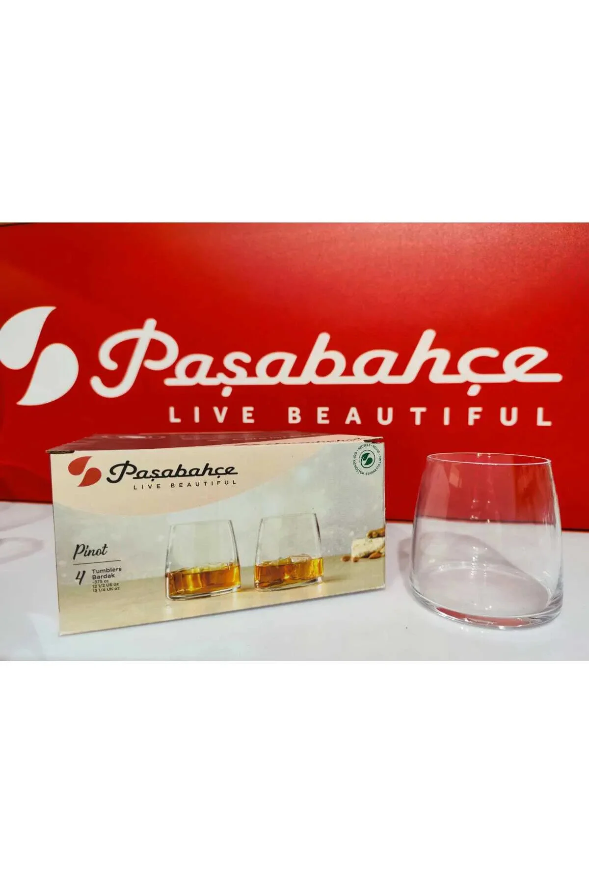 لیوان سفید بسته Live Beautifuful Pinot 420742 12 عددی 390 سی آب نوشابه و لاته Paşabahçe
