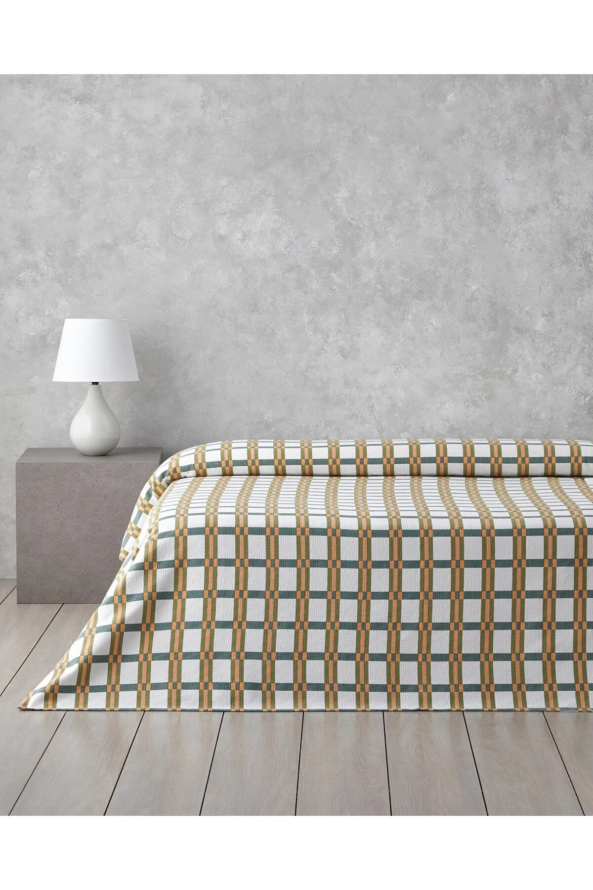 پیکه دو نفره و ست پنبه چاپی تابستانی دوتایی PIKE 200X220 سانتی متر سبز English Home