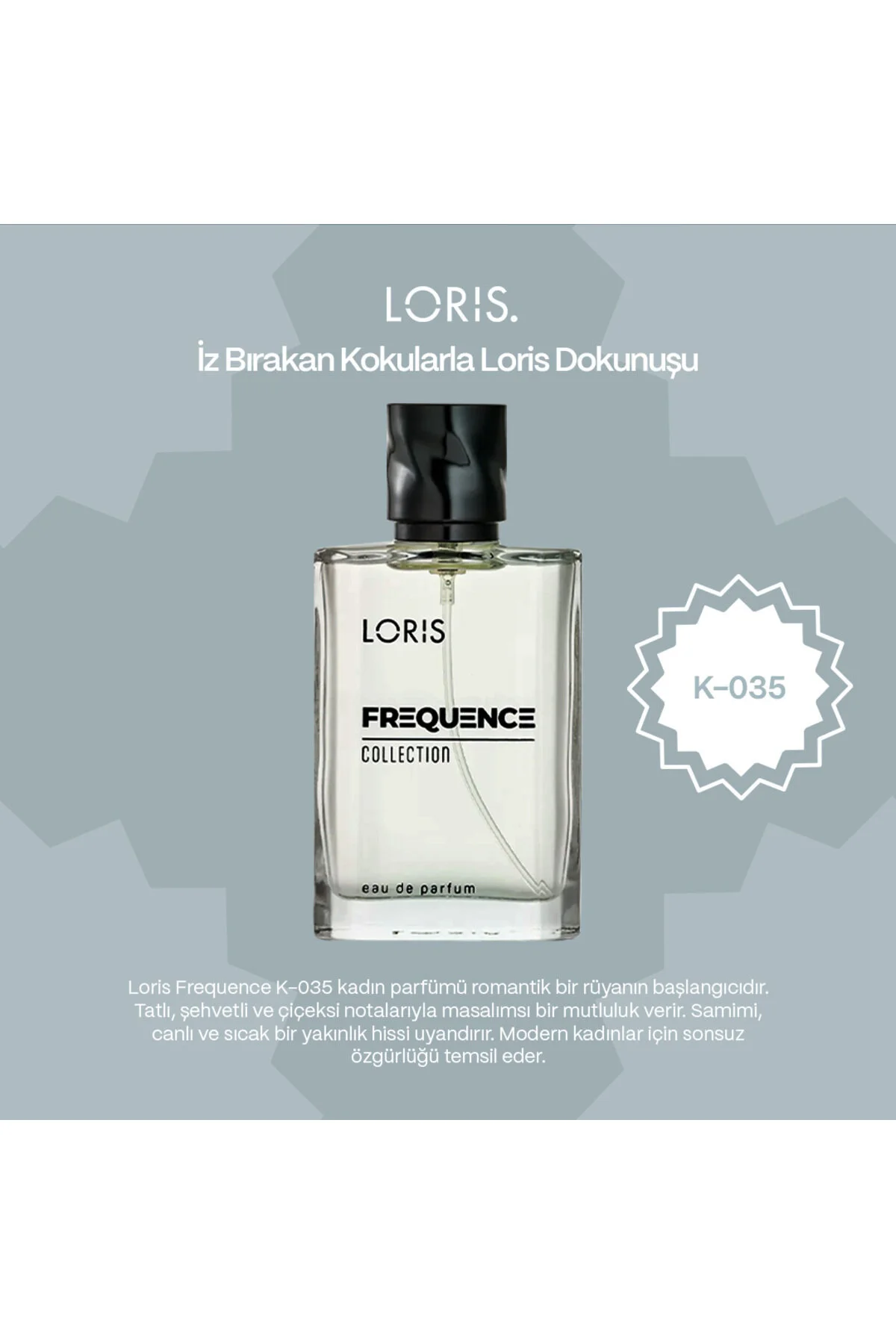 عطر زنانه K-35 فرکانس 50 میلی لیتر EDP - رایحه‌ای تازه و انرژی‌بخش با ماندگاری طولانی Loris