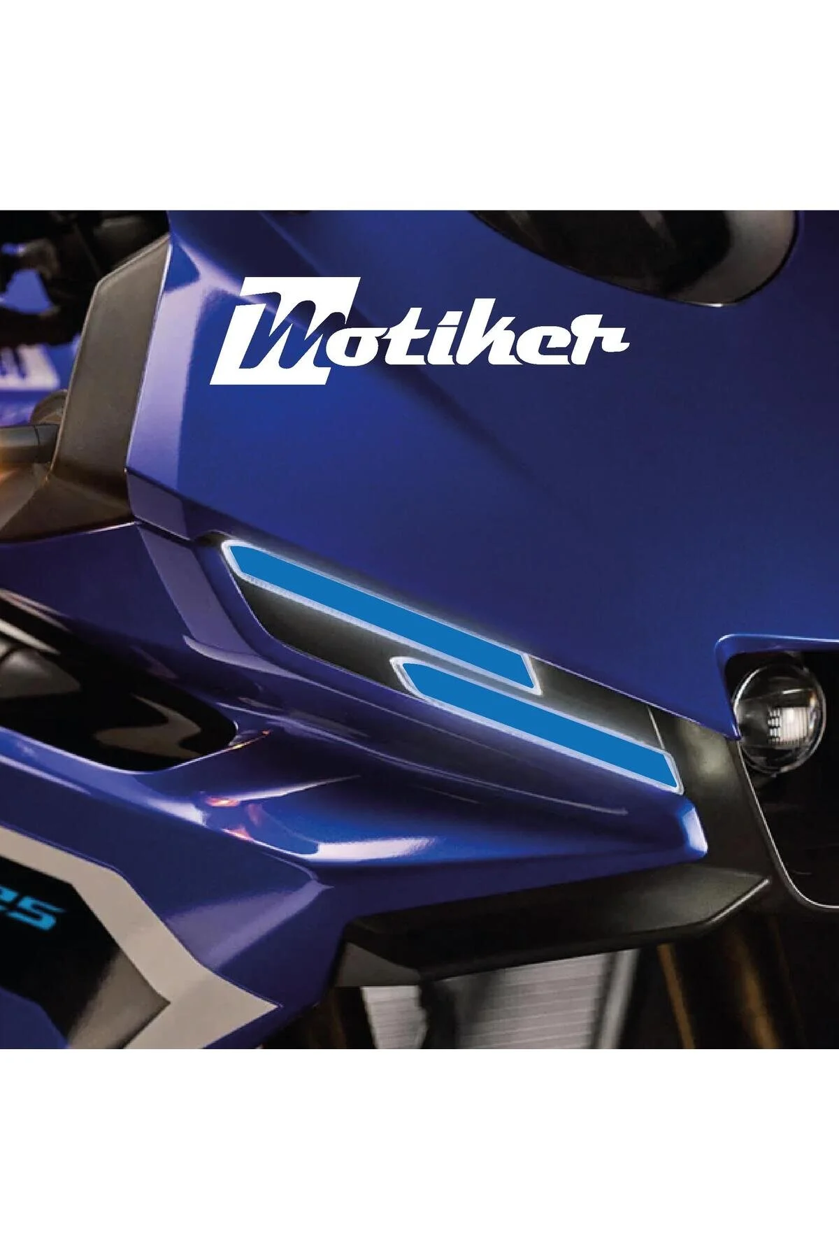محافظ باک و برچسب استیکر چراغ جلو یاماها YZF R25 فویل رنگ آبی روشن Motiker
