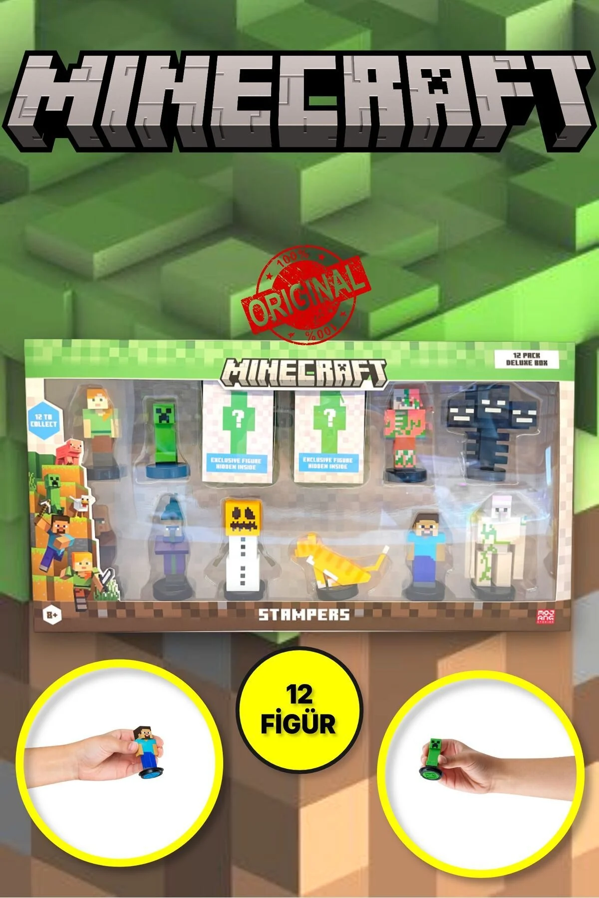 اسباب بازی های فیگور شخصیت MINECRAFT 3D FIGUR STAMPER DELUXE ست 12 تایی TOYFEST