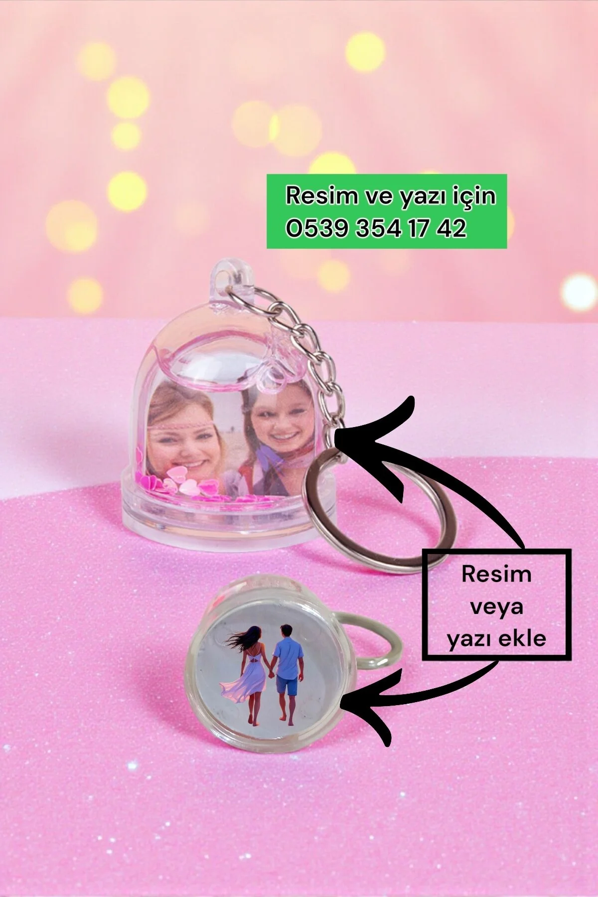 گوی برفی جاکلیدی شخصی شده SNOW GLOBE از ترکیه Gzl55