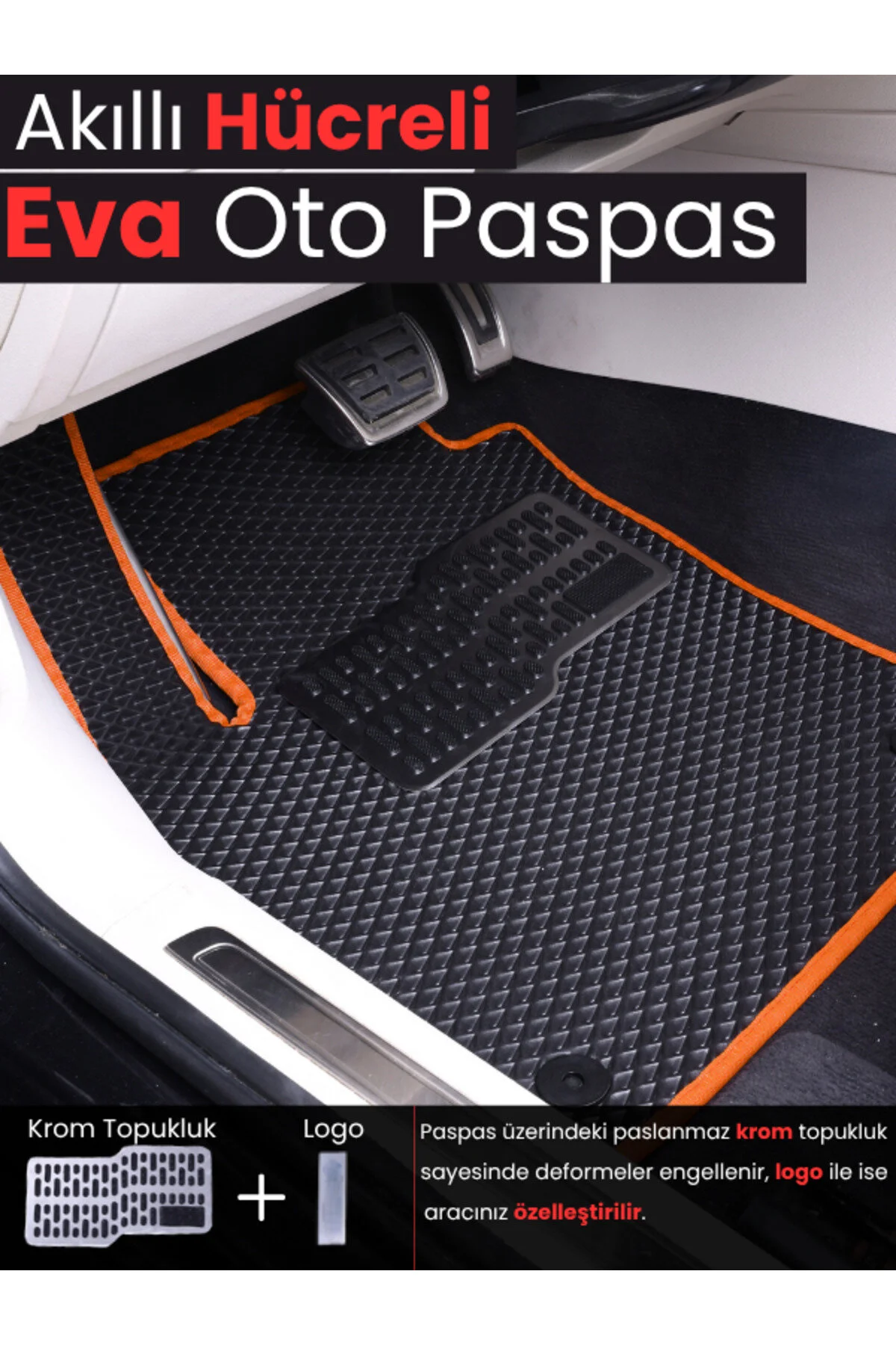 کفپوش خودرو ست تشک های کف کامل EVA برای KIA RIO 2018 2025 شامل درپوش پاشنه فلزی AxisPoint